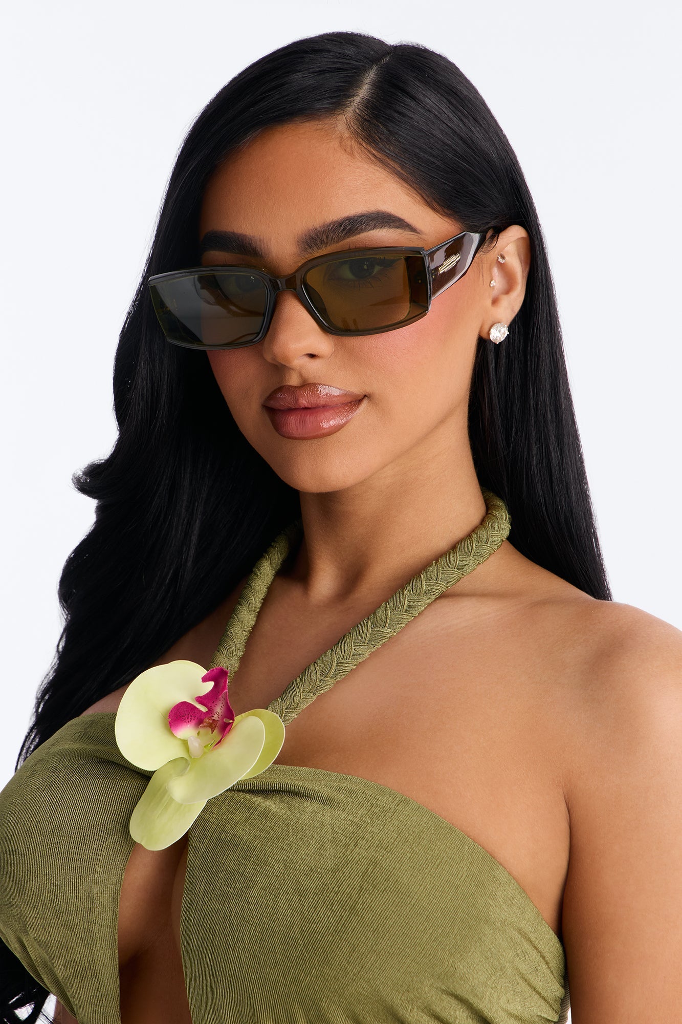 Sweet And Sassy Sunglasses - Olive