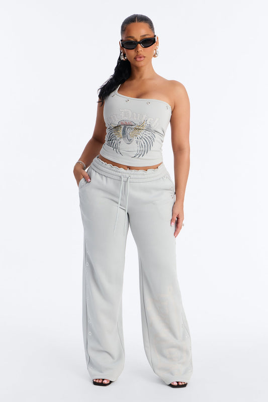 Von Dutch Rocker Wide Leg Pant - Grey