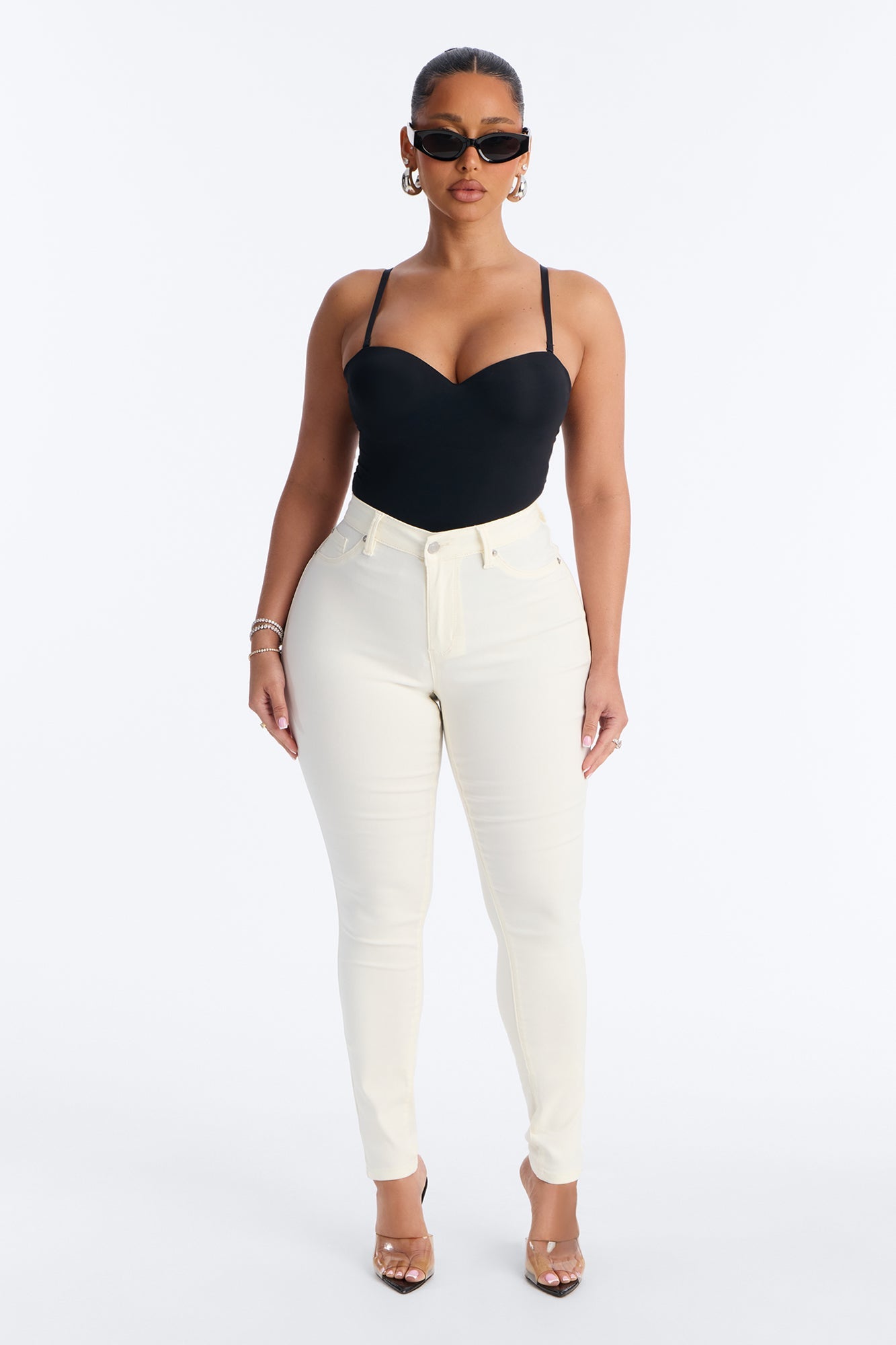 Hyperstretch Skinny Pants - Ivory