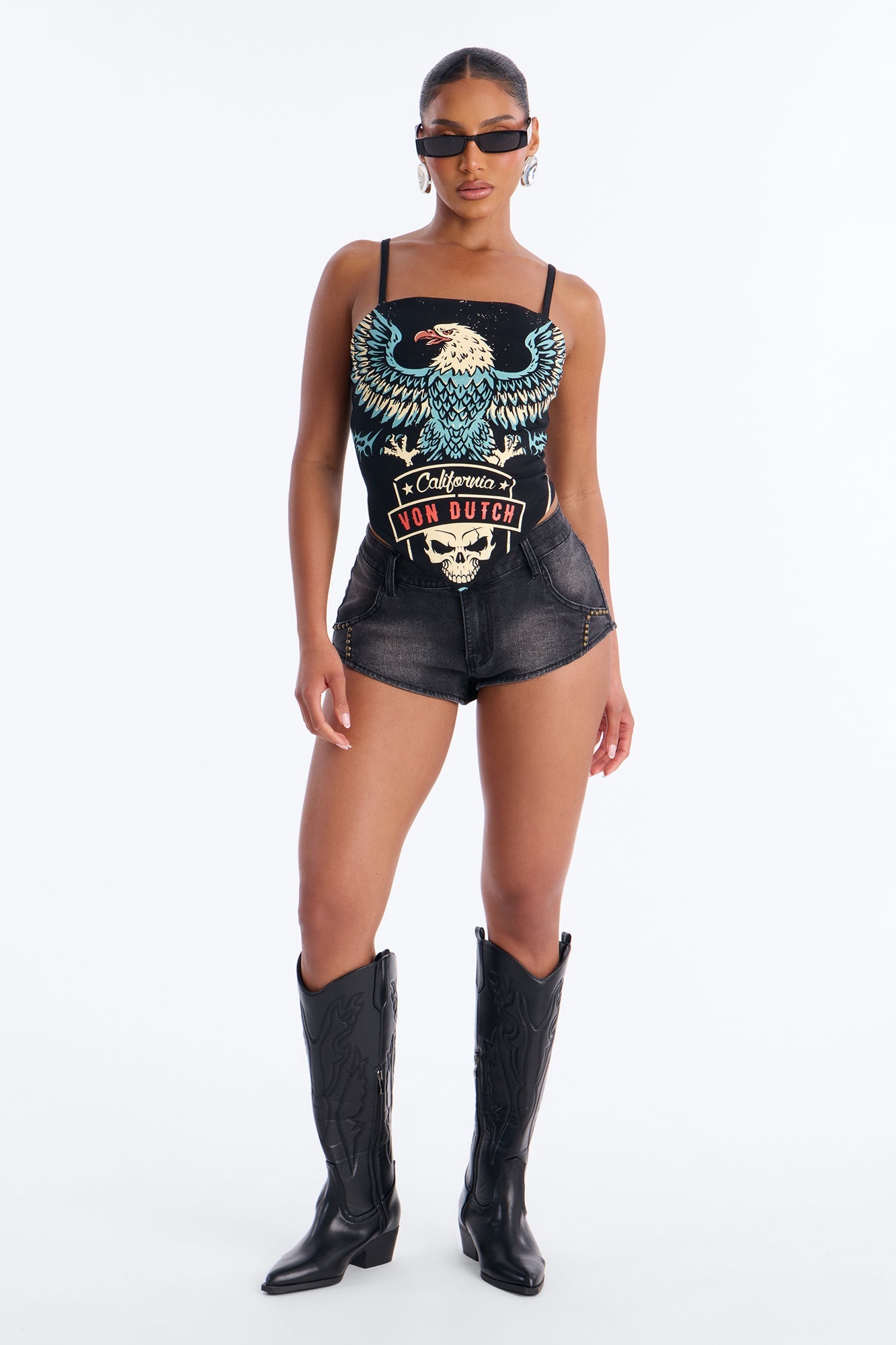 Von Dutch Rocker Eagle Tank - Black