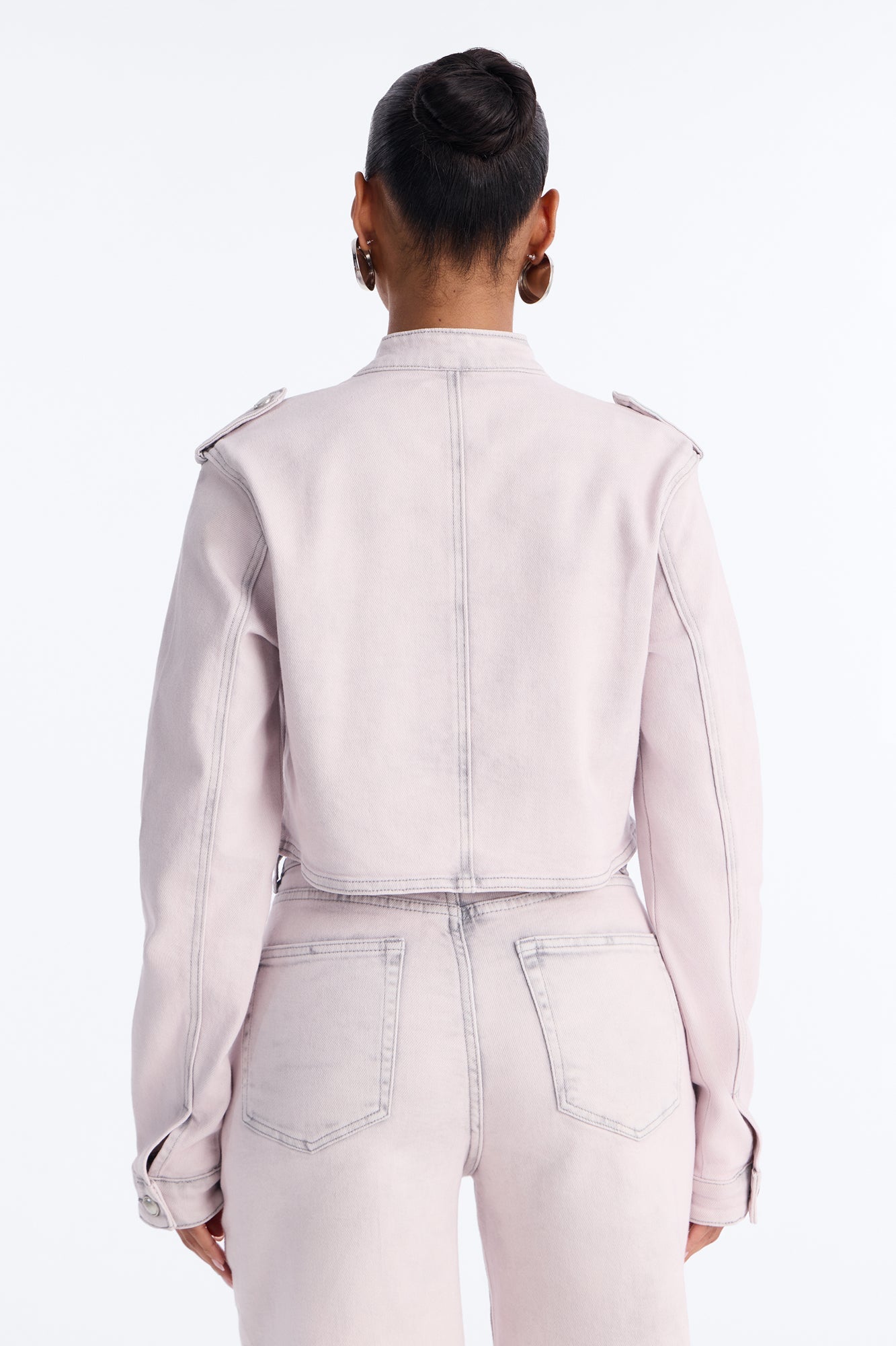 Pink Parade Cropped Denim Jacket - Pink