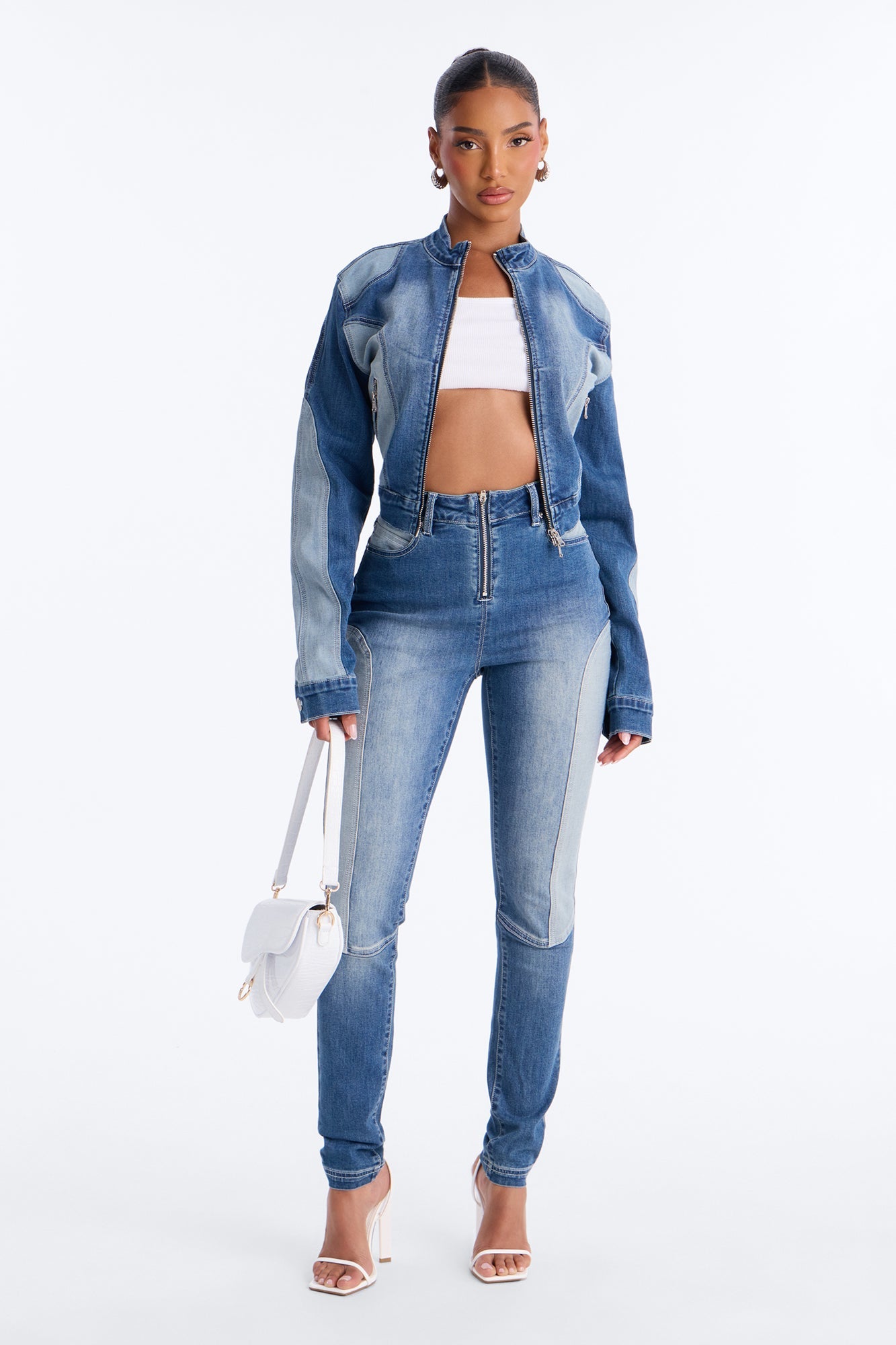 Ride At Dawn Denim Moto Jacket - Light Wash