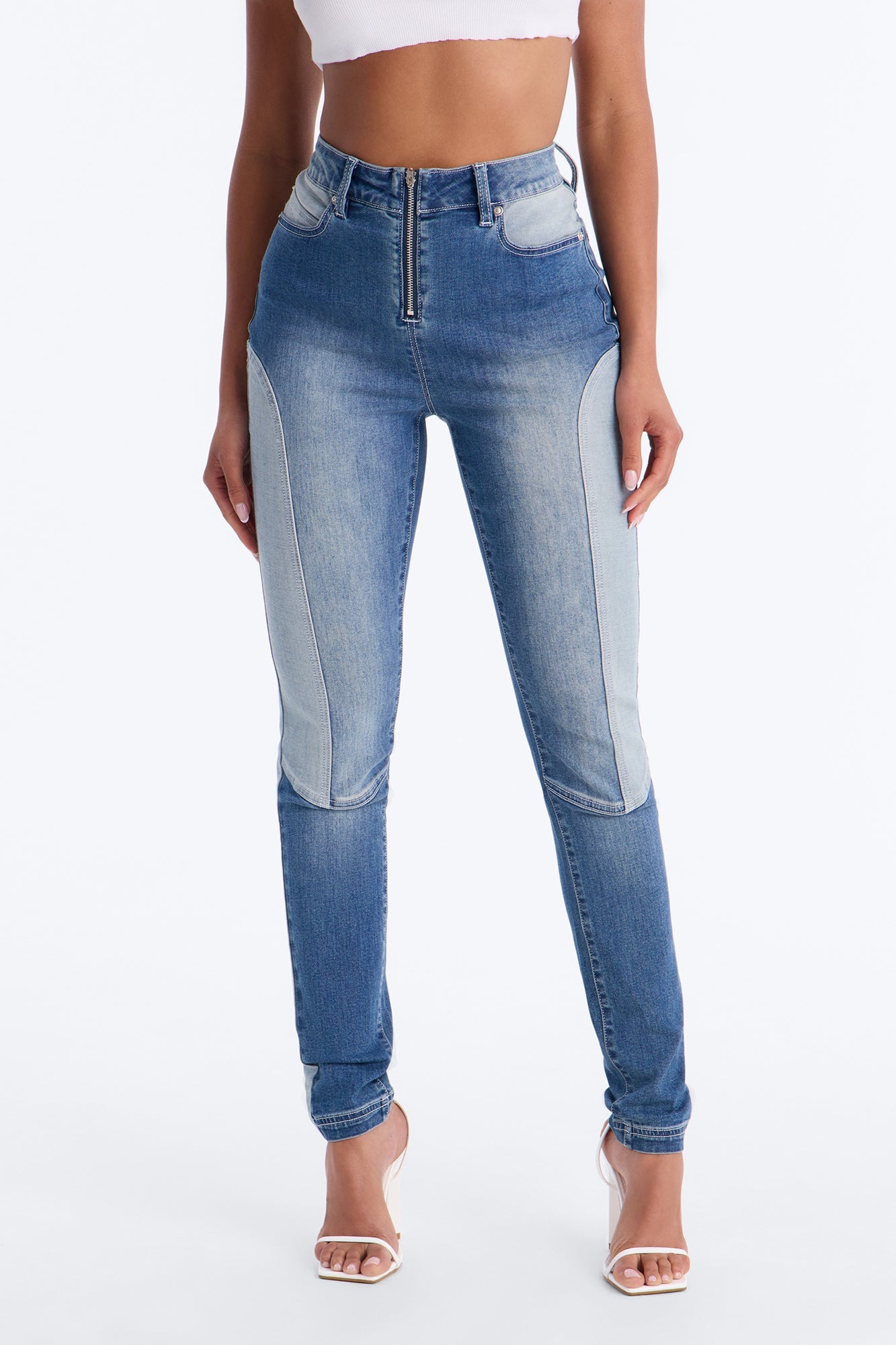 Ride At Dawn Moto Skinny Jeans - Light Wash