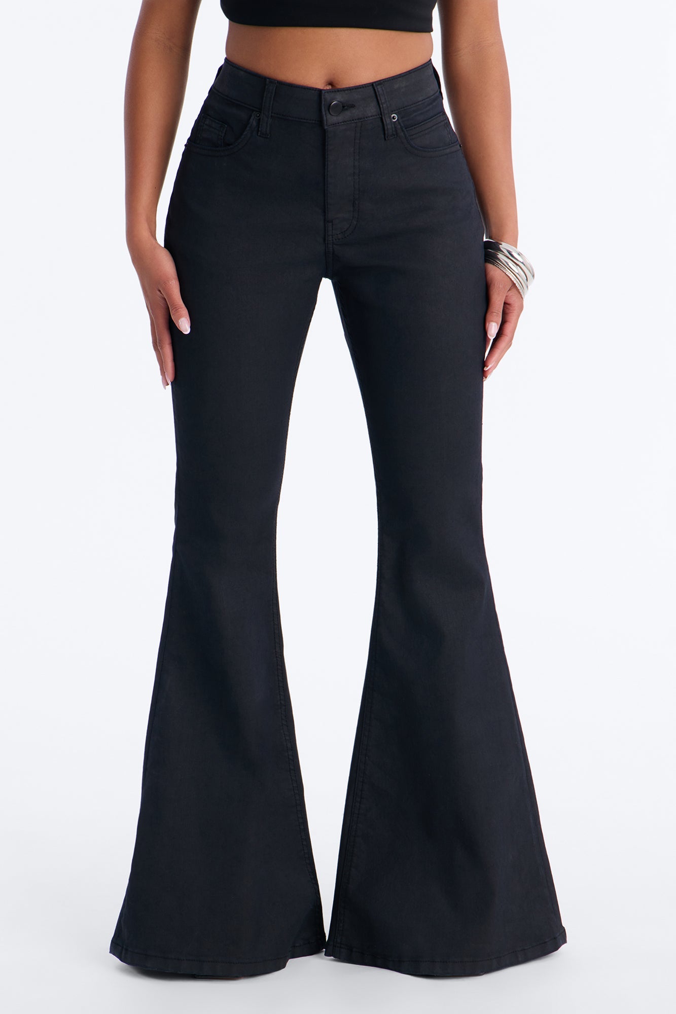 Trinity Mid Rise Flare Pant 33″ - Black Wash