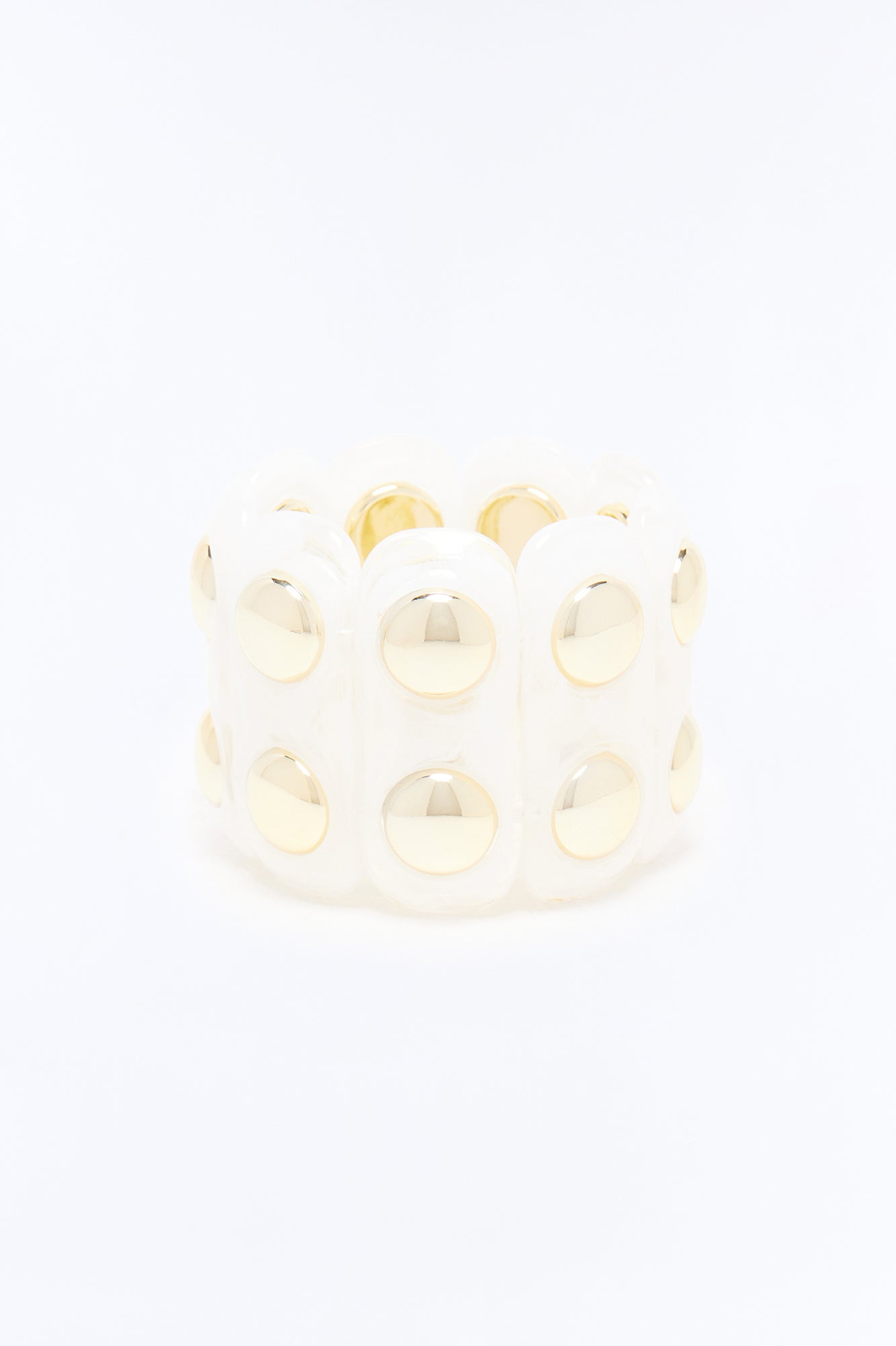 Always Right Studded Acrylic Stretch Bracelet - White/combo