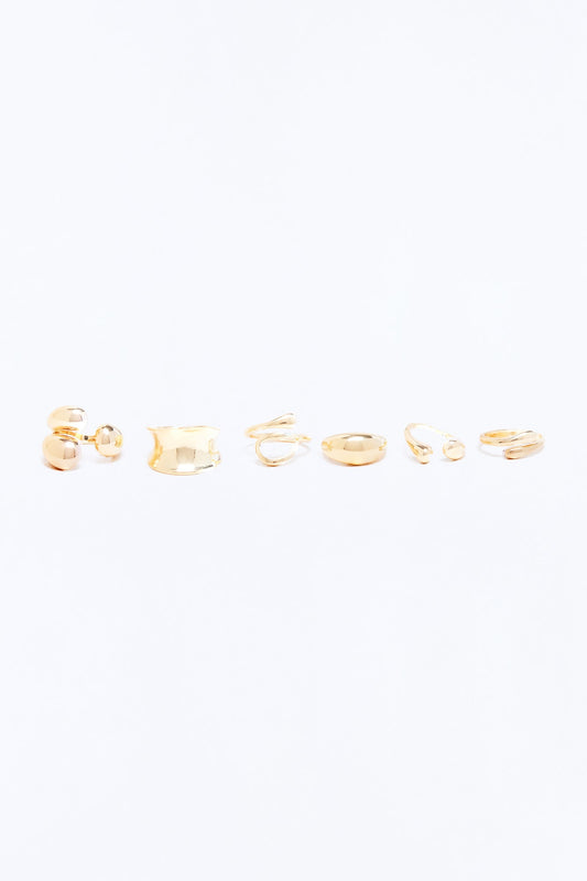 Everyone's Fav 6 Piece Ring Set - Gold
