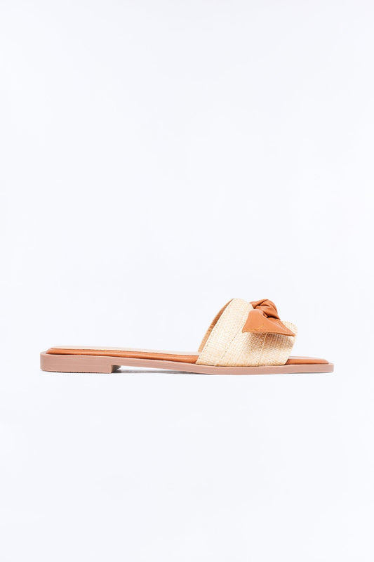 Lyra Flat Sandals - Tan Fashion Nova