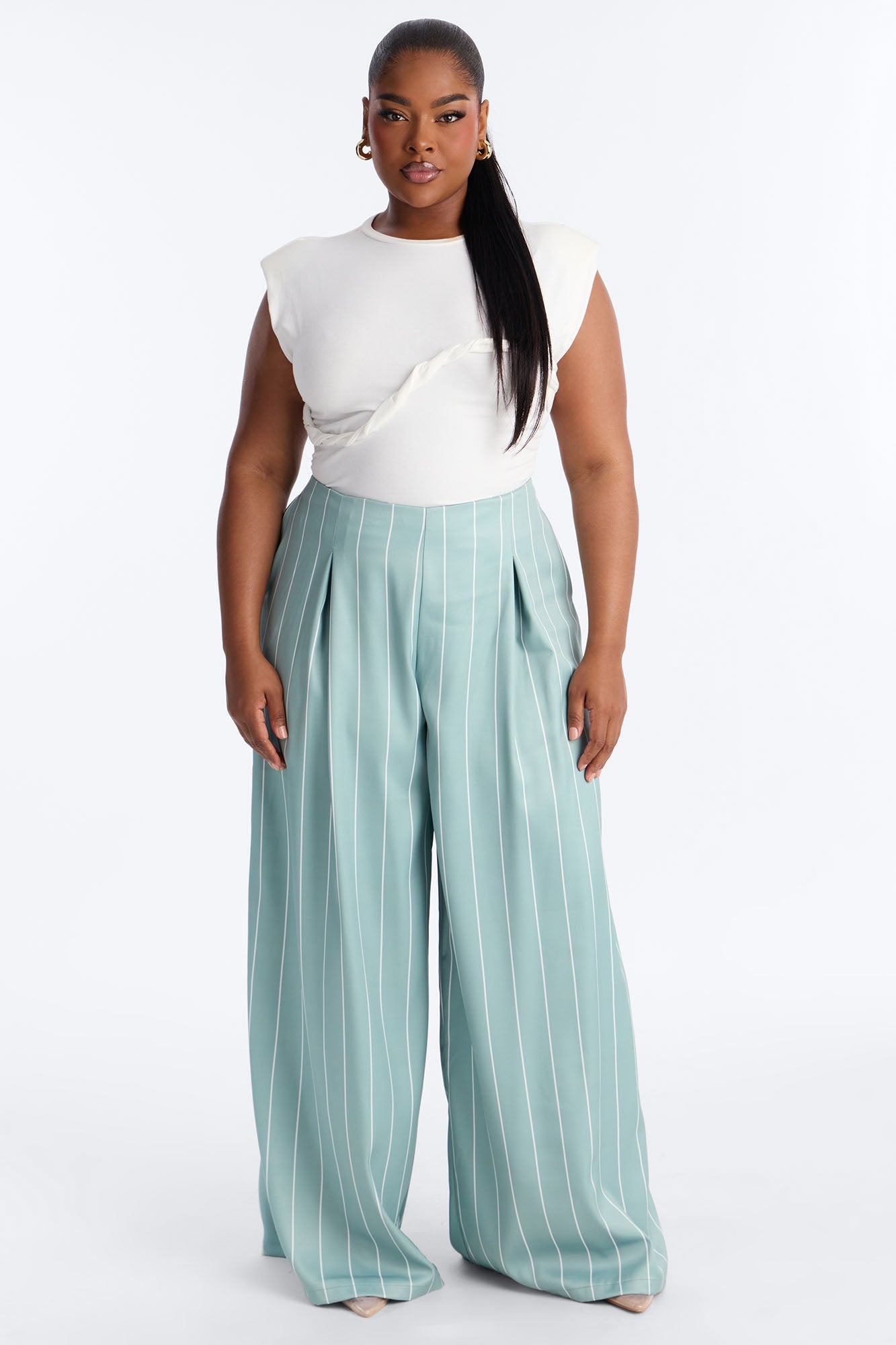 High Standards Pinstripe Trouser Pant 34″ - Sage