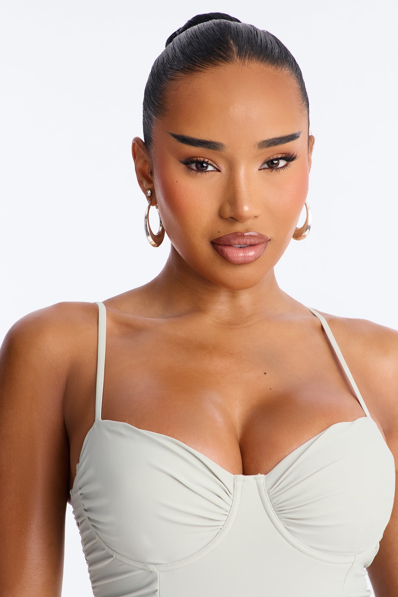 Sunsets In Aruba Underwire Ruched 1 Piece Swimsuit - Sage