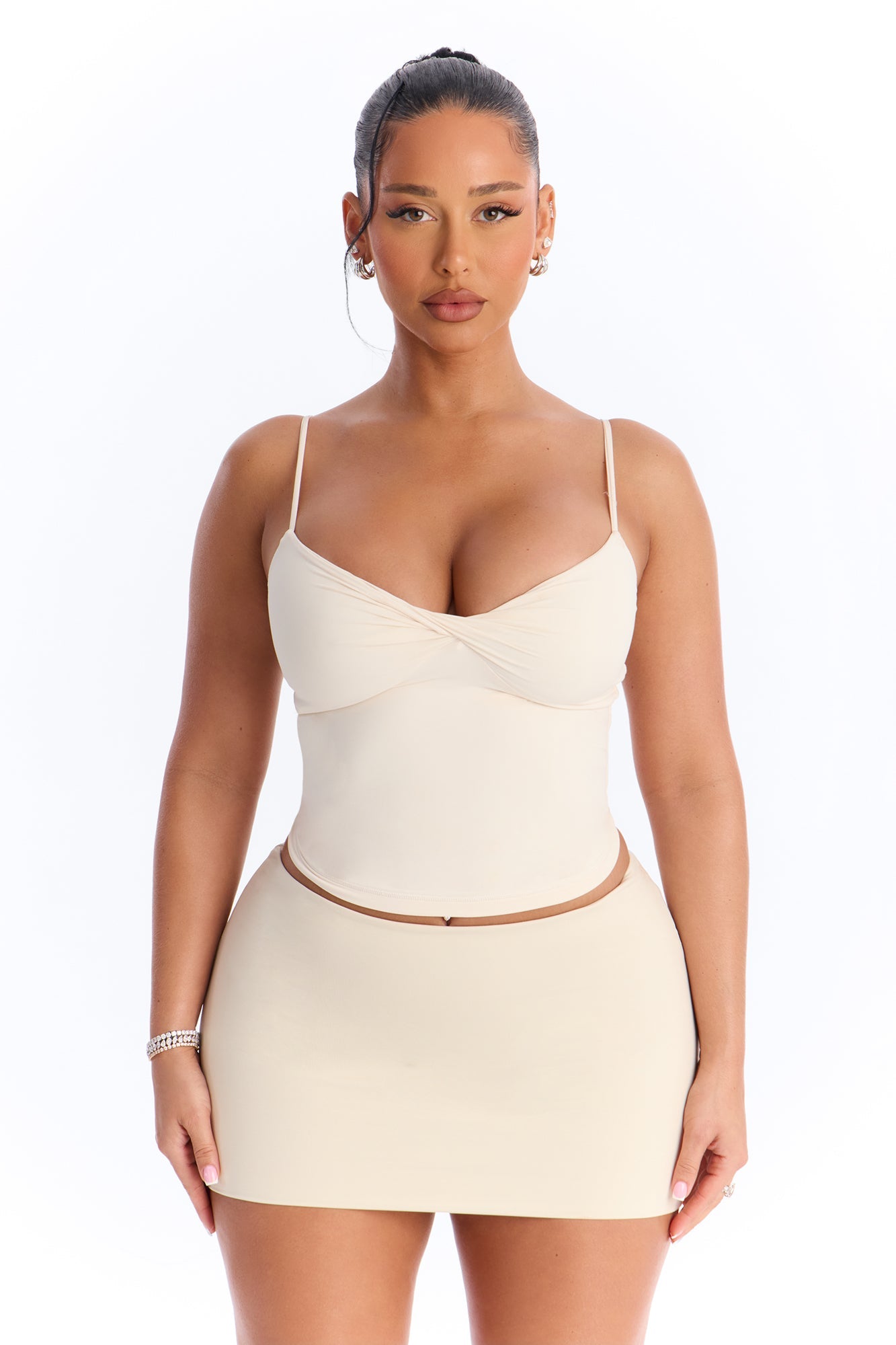 Second Skin Double Lined Twist Cami - Bone