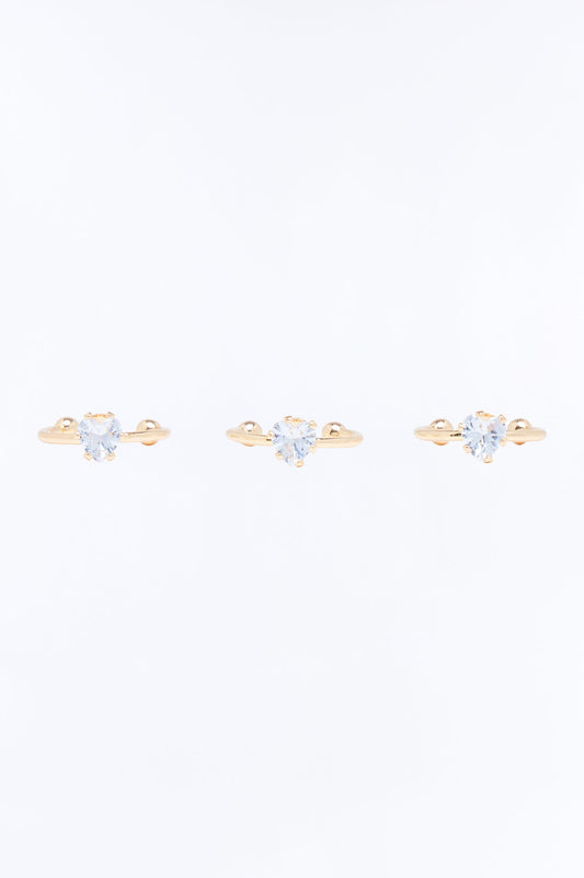 Dainty Sparkle 3 Piece Toe Ring Set - Gold