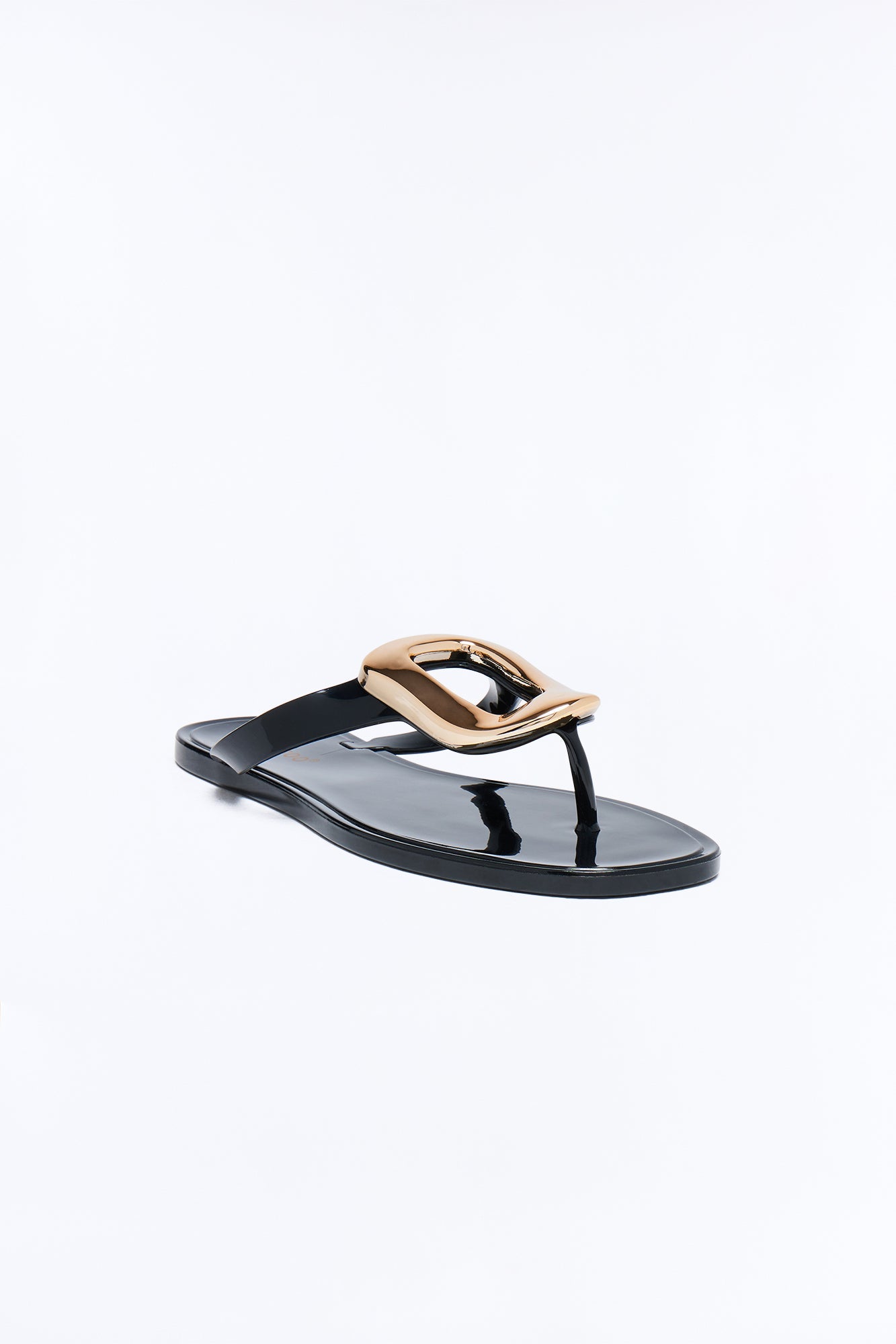 Zani Jelly Hardware Flip Flops - Black