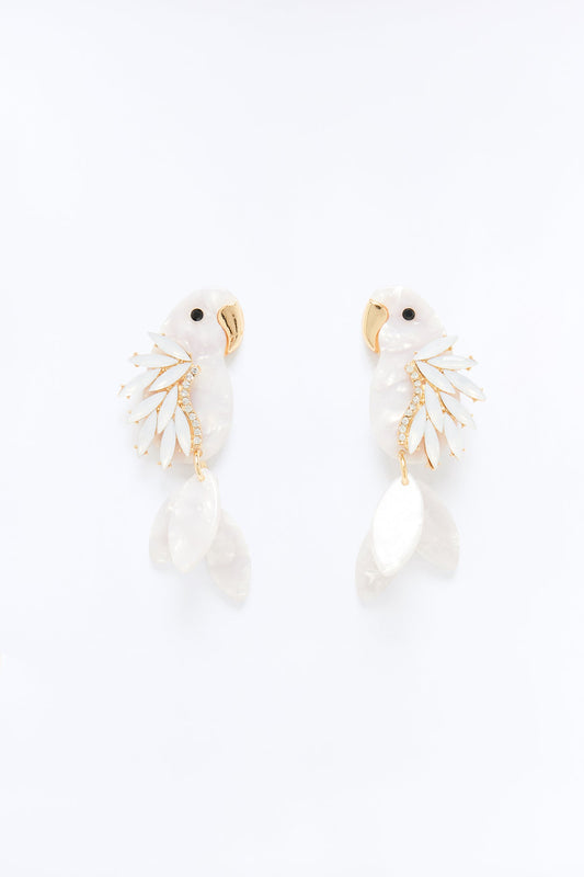 Tiki Time Earrings - White