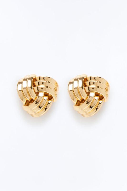 Olivia Twisted Knot Stud Earrings - Gold