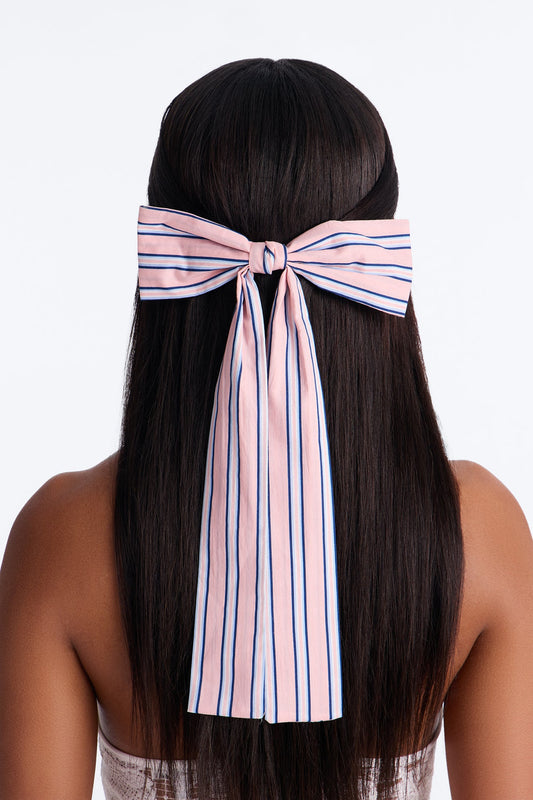 Line Up Bow Hair Clip - Pink/combo