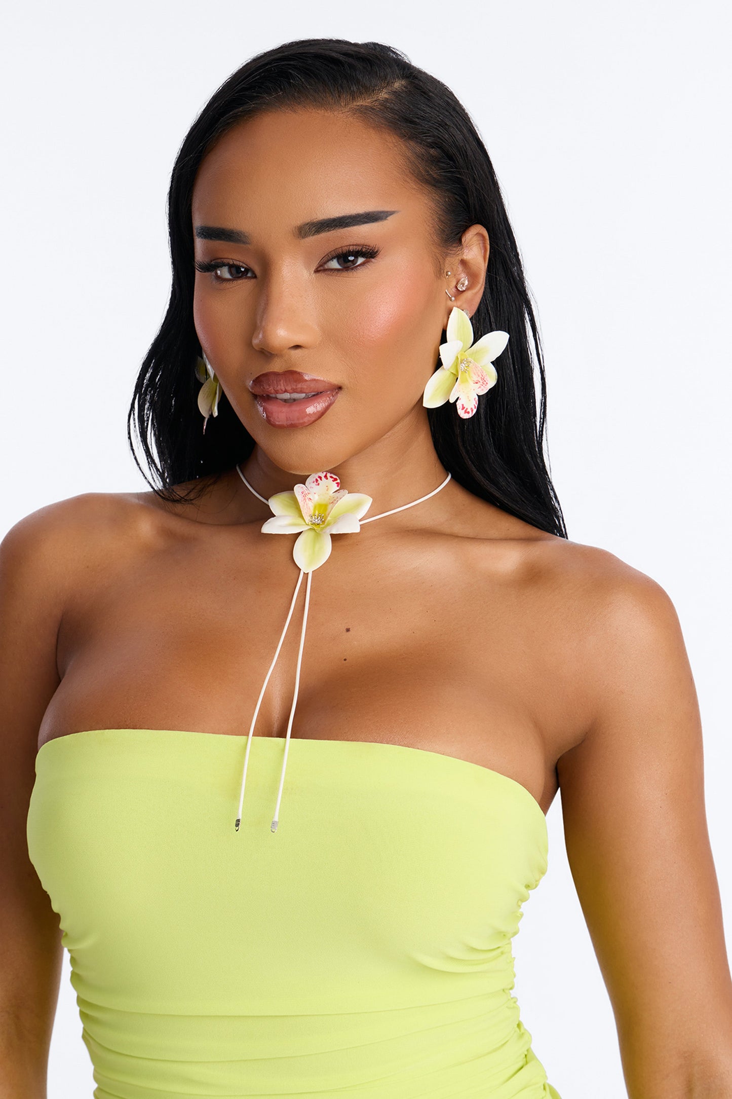 Luau Nights Necklace And Earring Set - White/combo