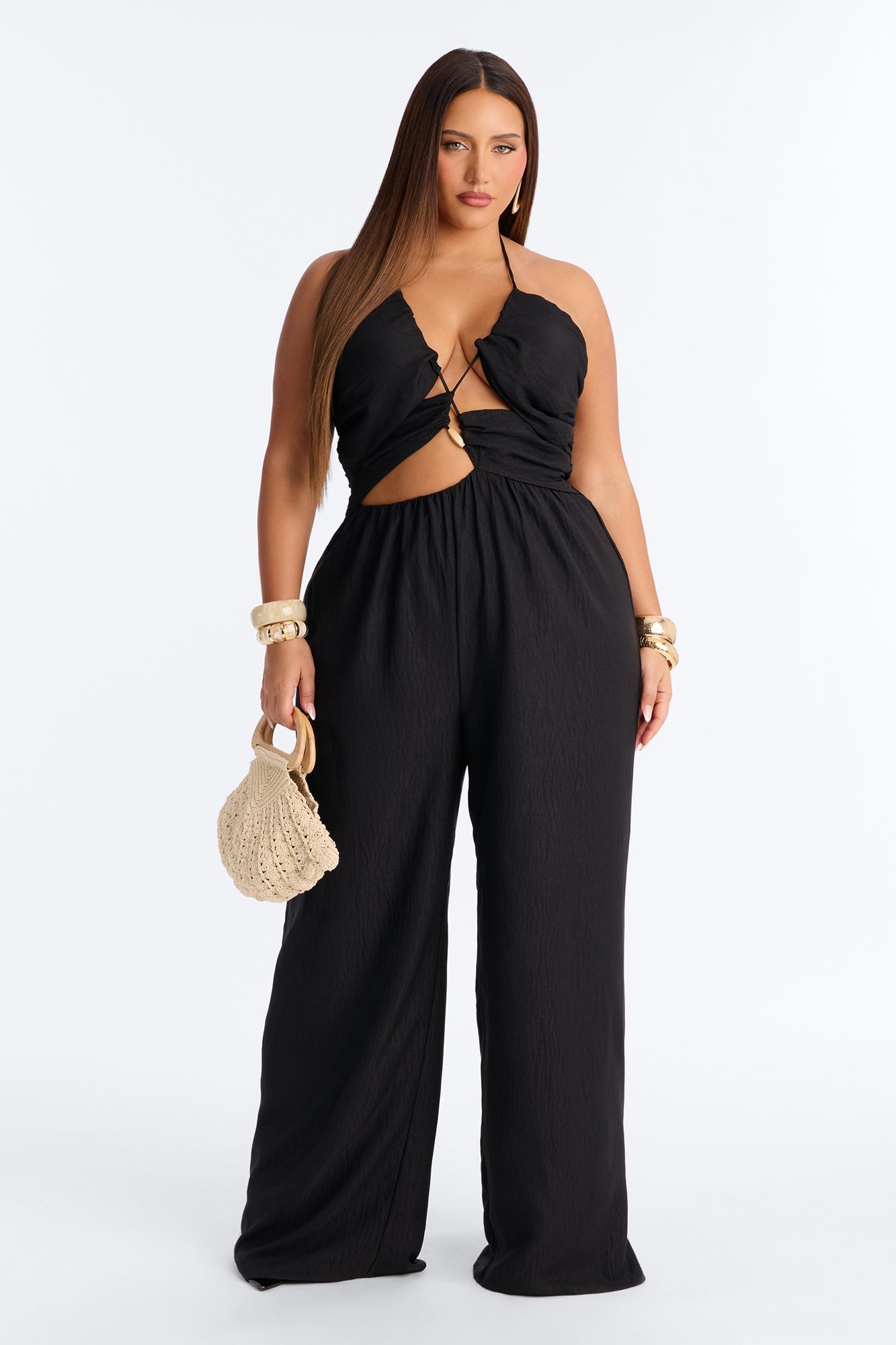 Grayson Strappy Wide Leg Jumpsuit - Black