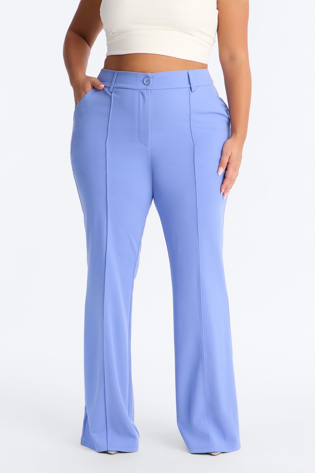 Tall Heidi Wide Leg Trouser Pant - Periwinkle