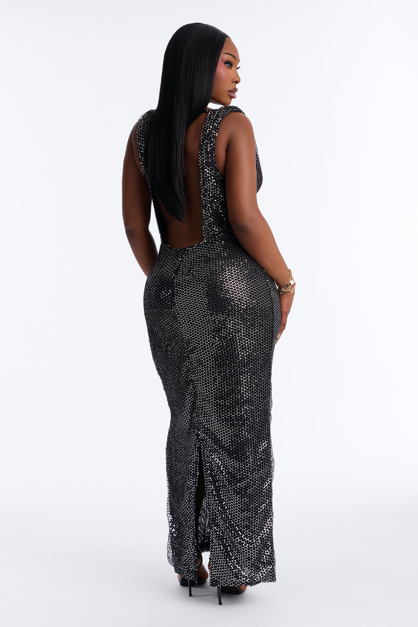 Showstopping Cowl Neck Maxi Dress - Black