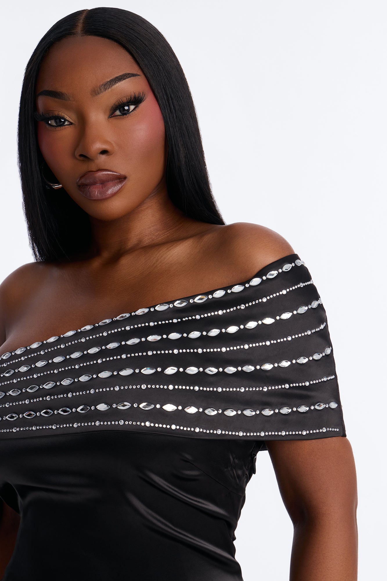 Dream Moment Satin Maxi Gown - Black