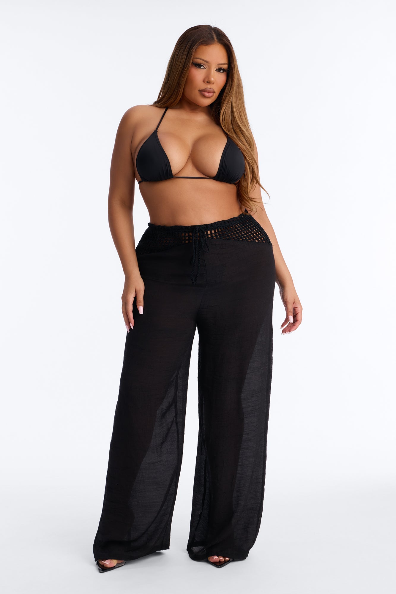 Darling Linen Swim Cover Up Pant - Black