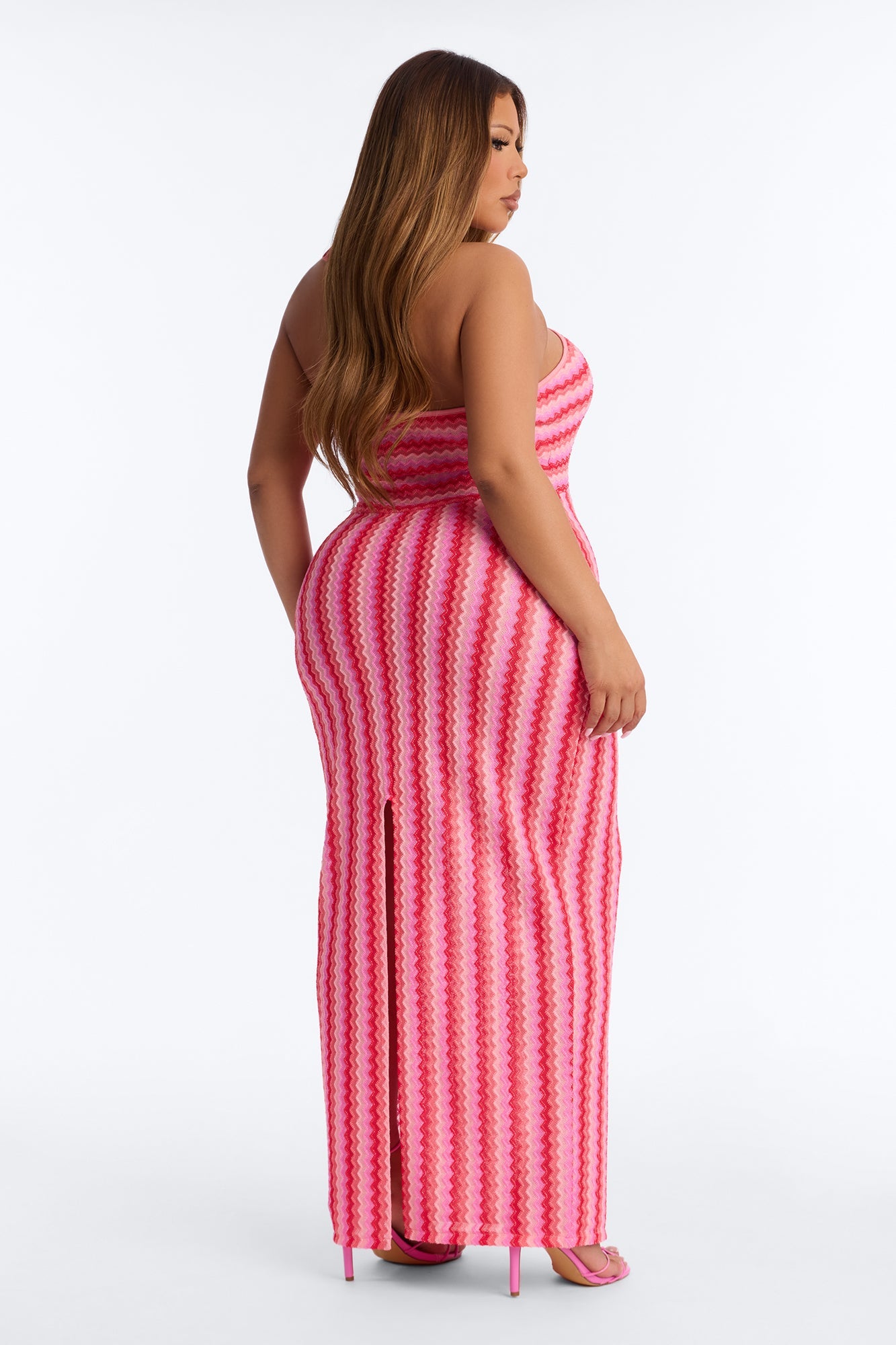 Deep Sea Swim Knit Cover Up Dress - Pink/combo