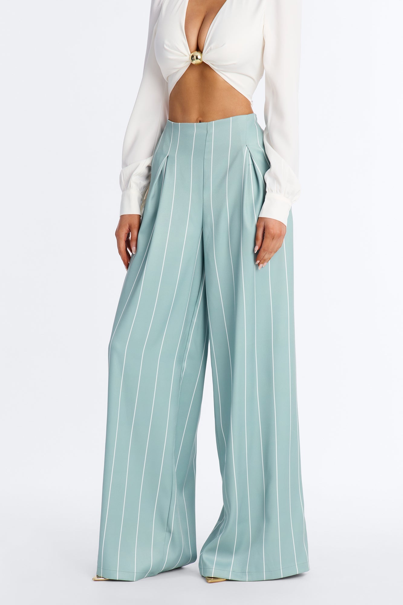 High Standards Pinstripe Trouser Pant 34″ - Sage