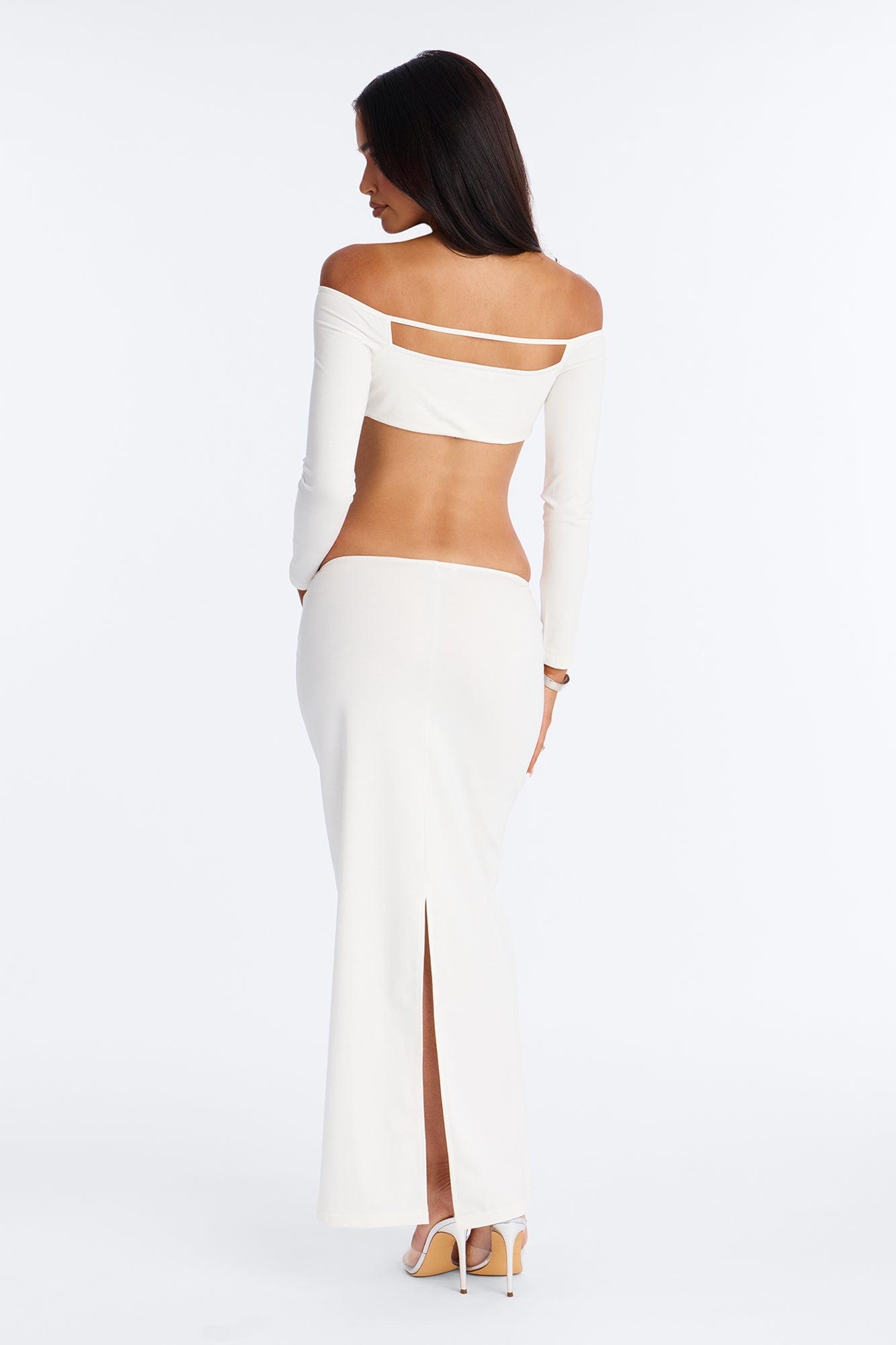 Rebel Ponte Maxi Skirt Set - White