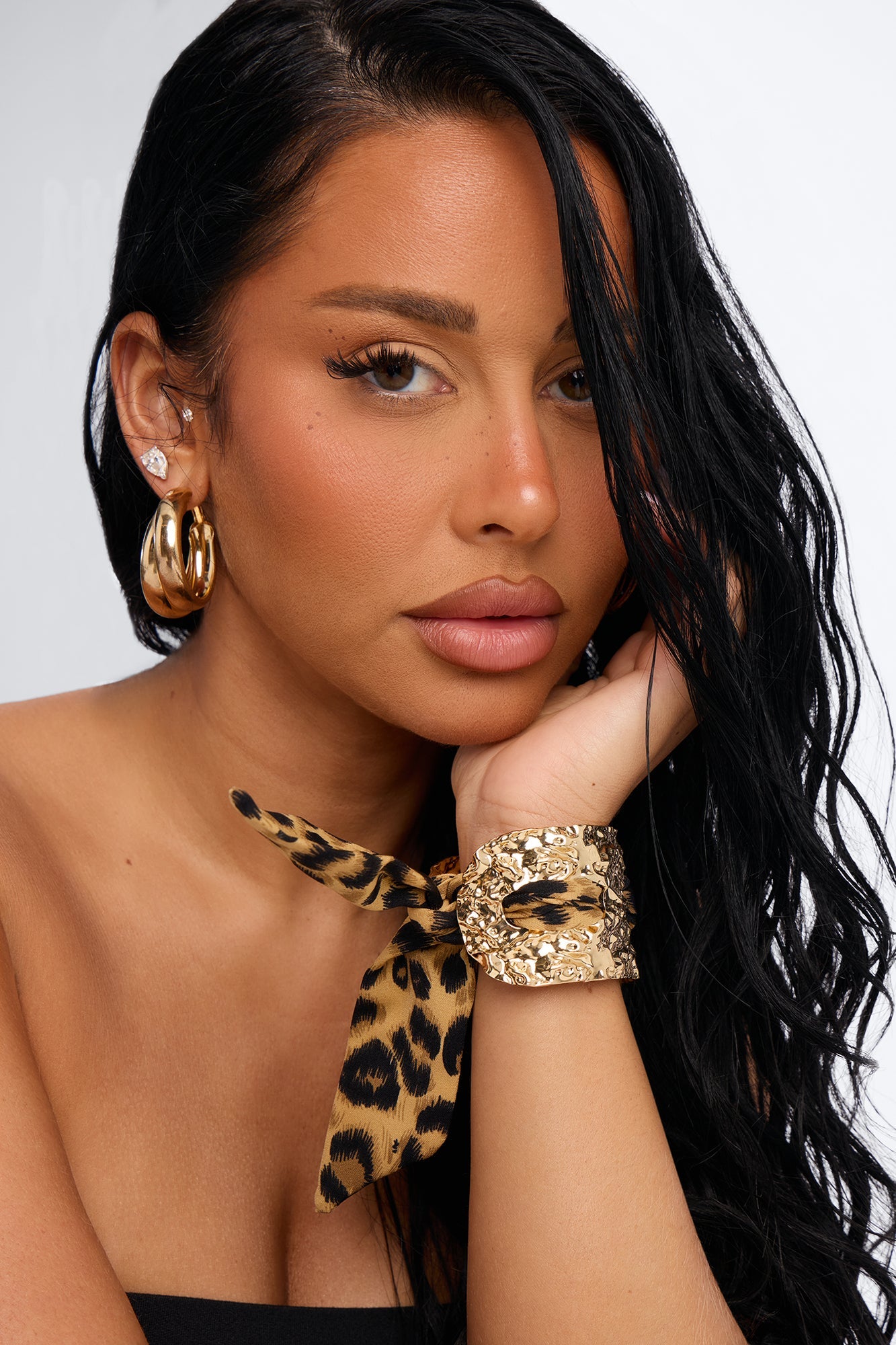 Wild At Heart Cuff Bracelet - Gold/Brown