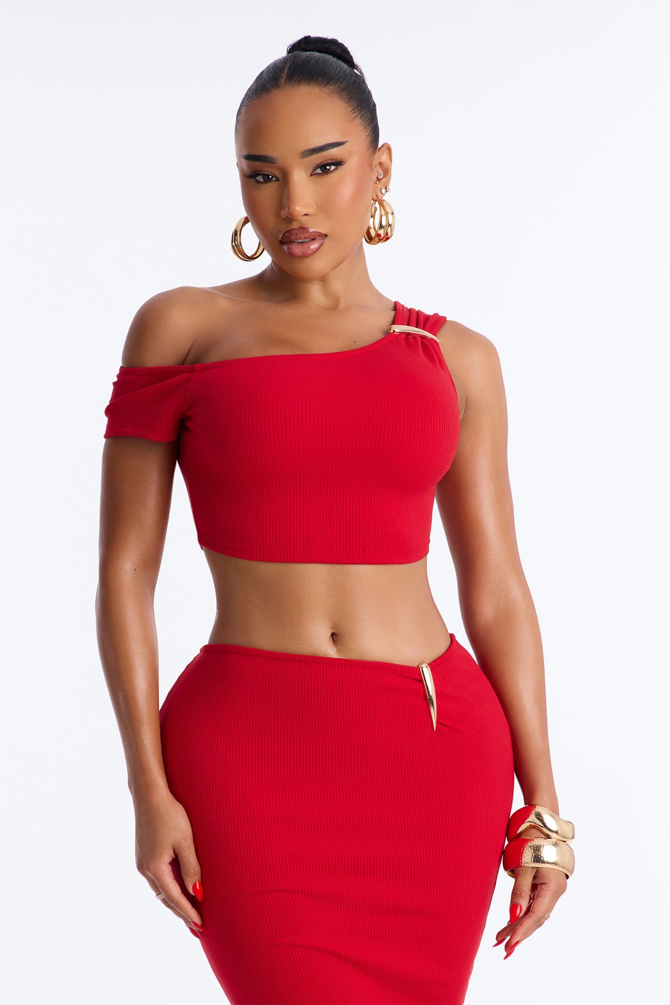 Scarlett Snatched Low Rise Skirt Set - Red