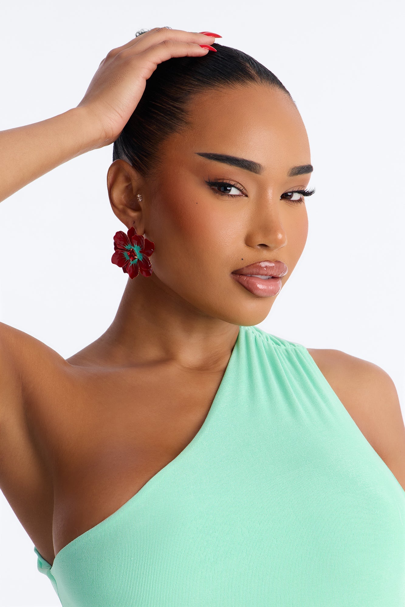 Ruby Rose Bloom Earrings - Red/combo