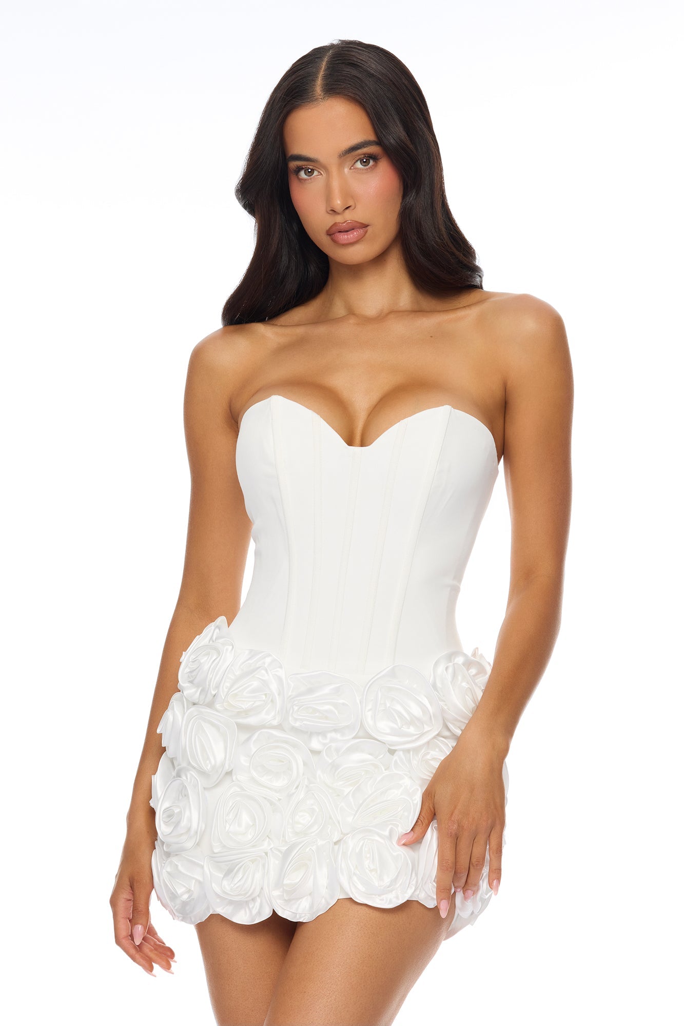 Alessia Floral Applique Maxi Dress - White