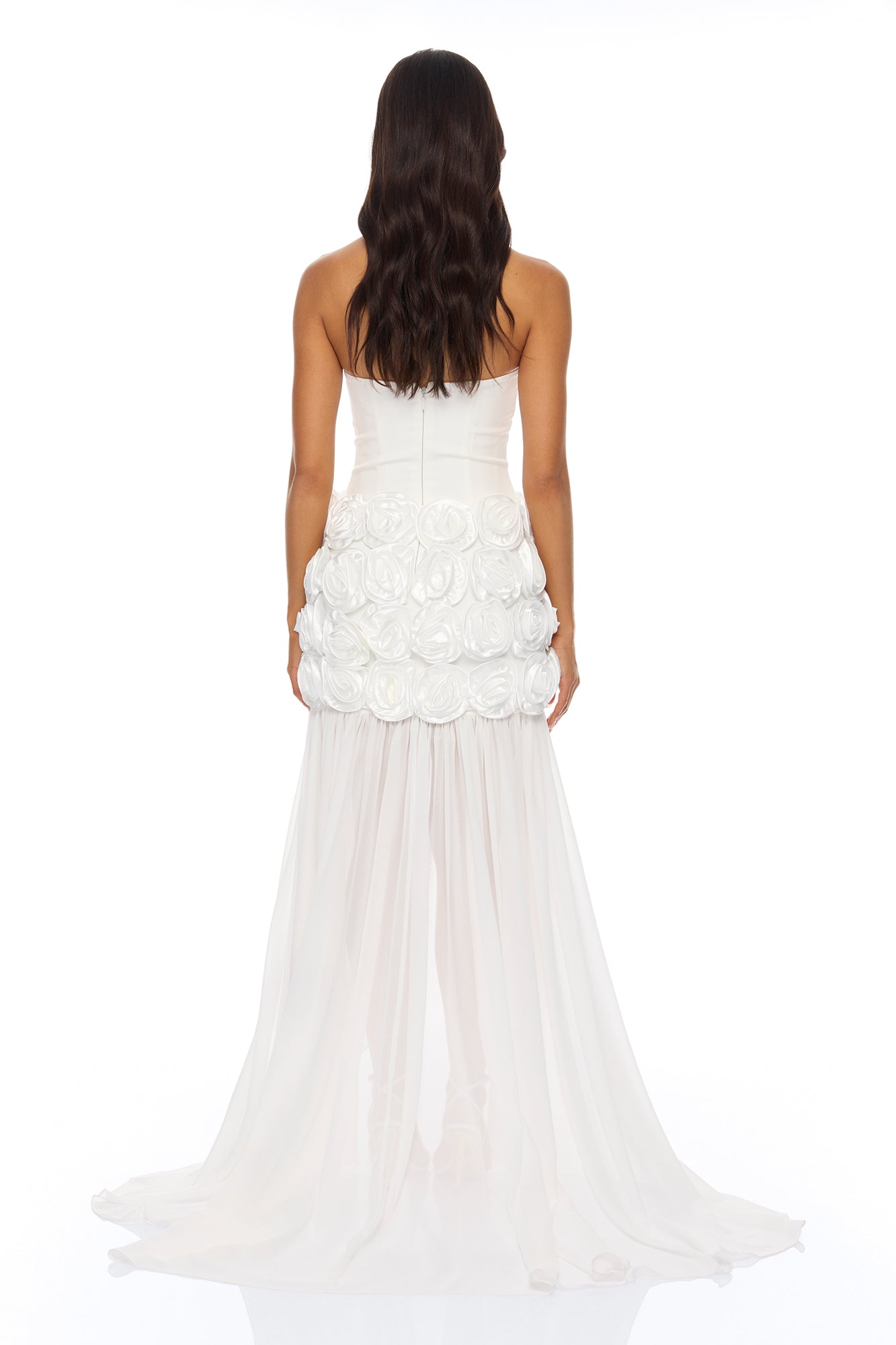 Alessia Floral Applique Maxi Dress - White