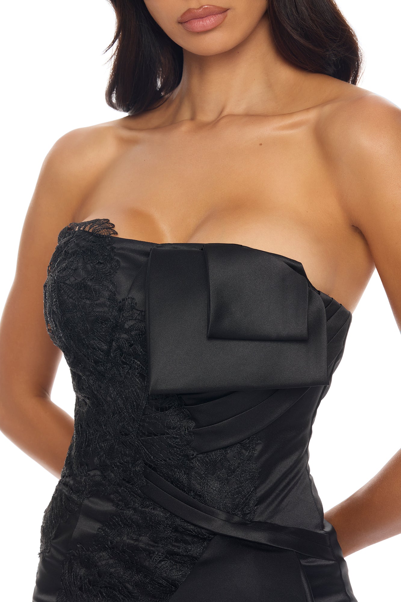 Total Drama Ruffle Drape Mini Dress - Black