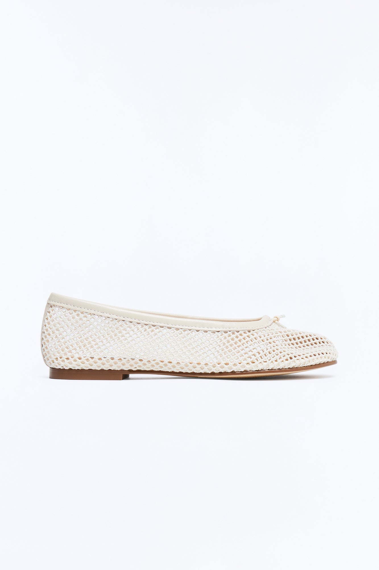 Steve Madden Calico Black Mesh Split Toe Tabi Ballet Flat - Bone