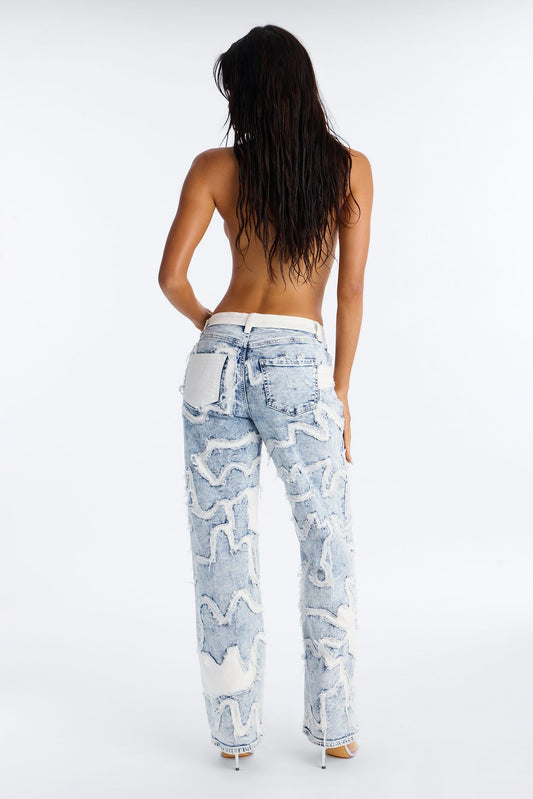 Round About Reconstructed Straight Leg Jeans - Vintage Wash