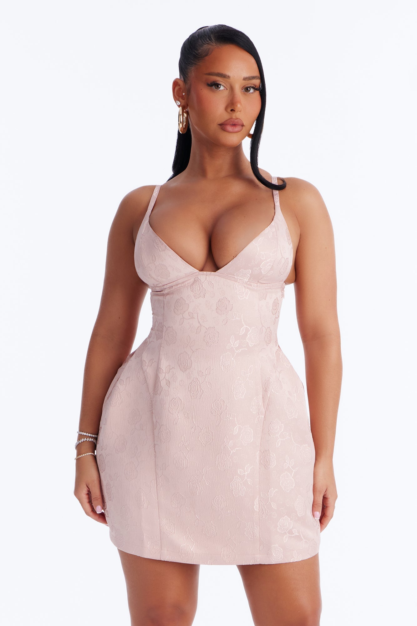 Mariana Embroidered Mini Dress - Pink