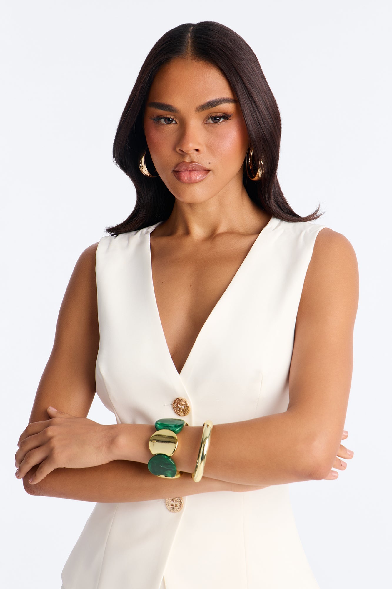 Marmalade 2 Piece Bracelet Set - Gold/Green