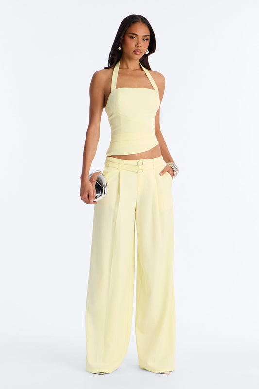 Keila Halter Pant Set - Butter Yellow