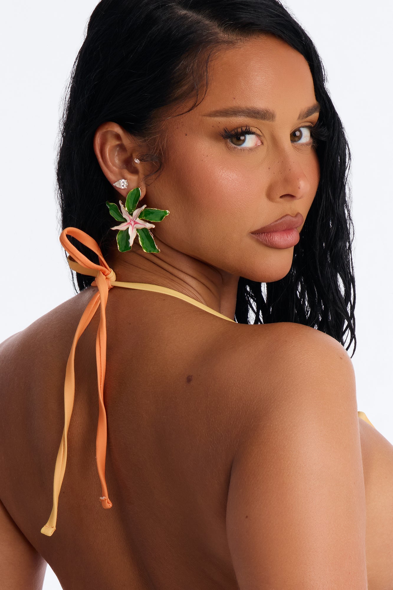 Lilypad Floral Earrings - Green/combo