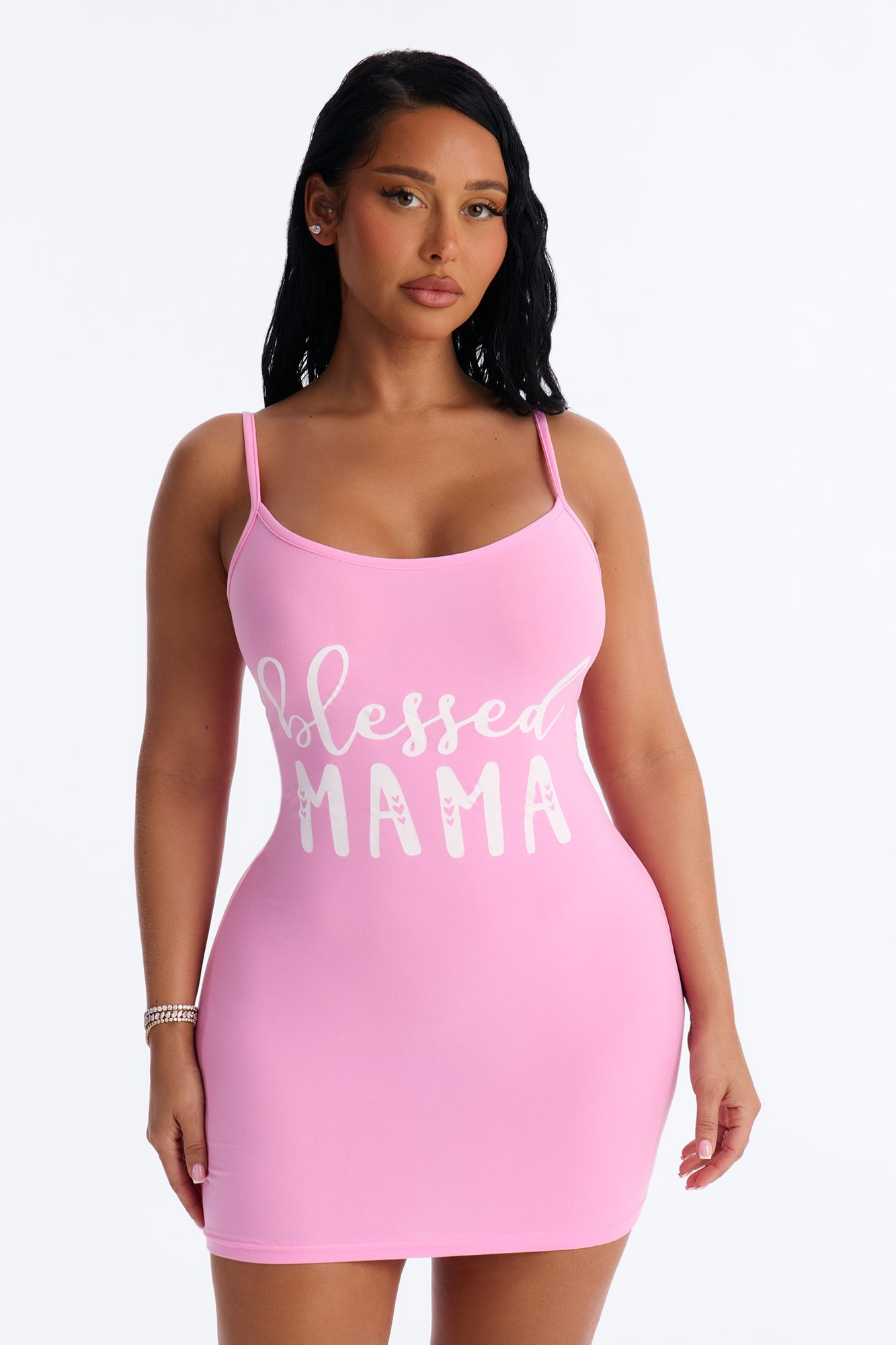 Mama Is Blessed PJ Sleep Dress - Pink/combo