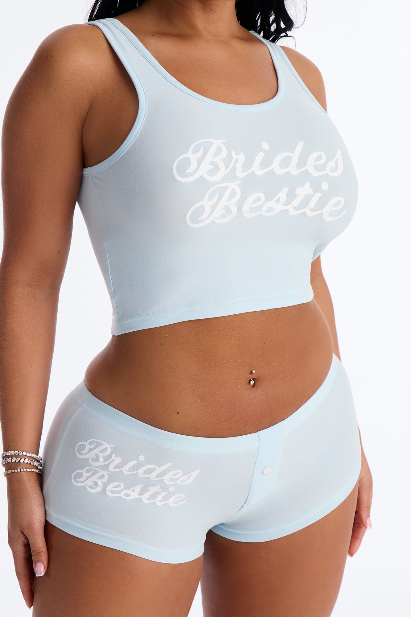 Brides Besties PJ Tank & Short Set - Light Blue