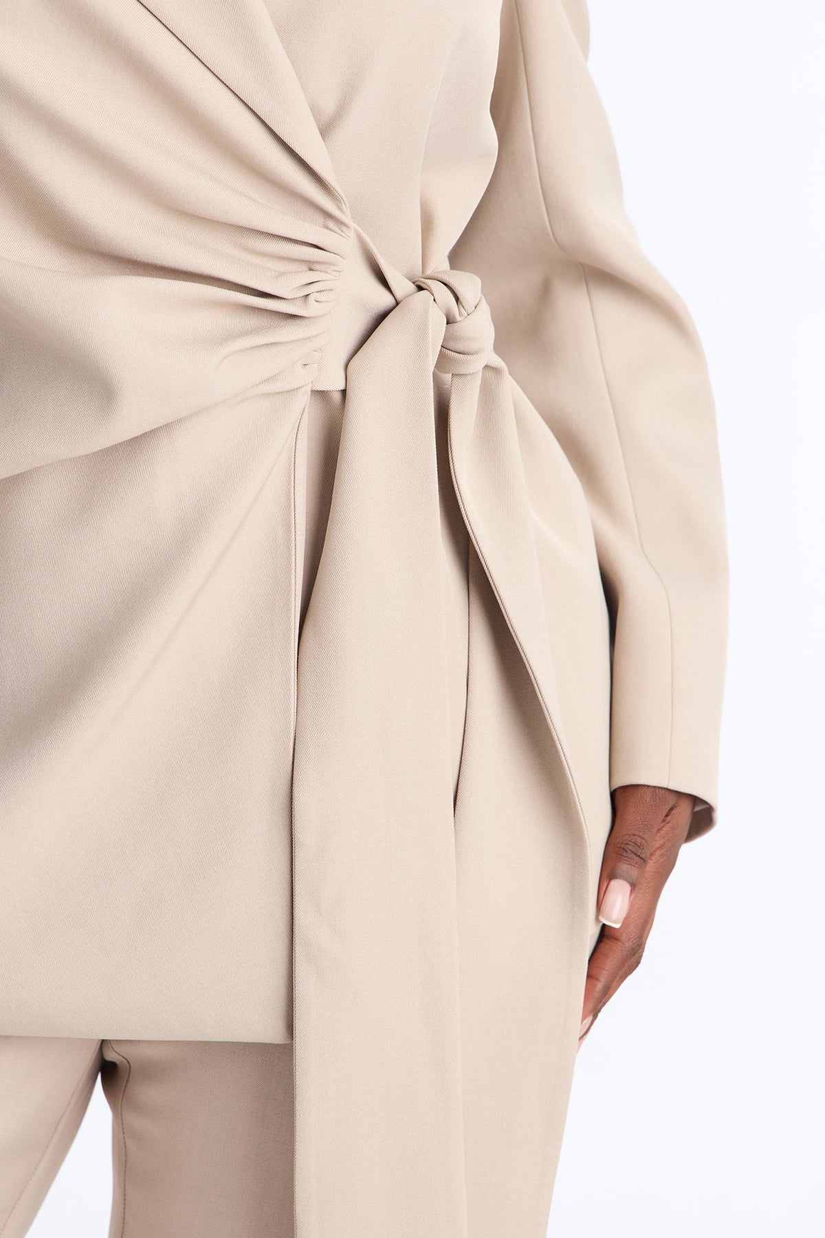 Alani Wrap Waist Blazer - Stone