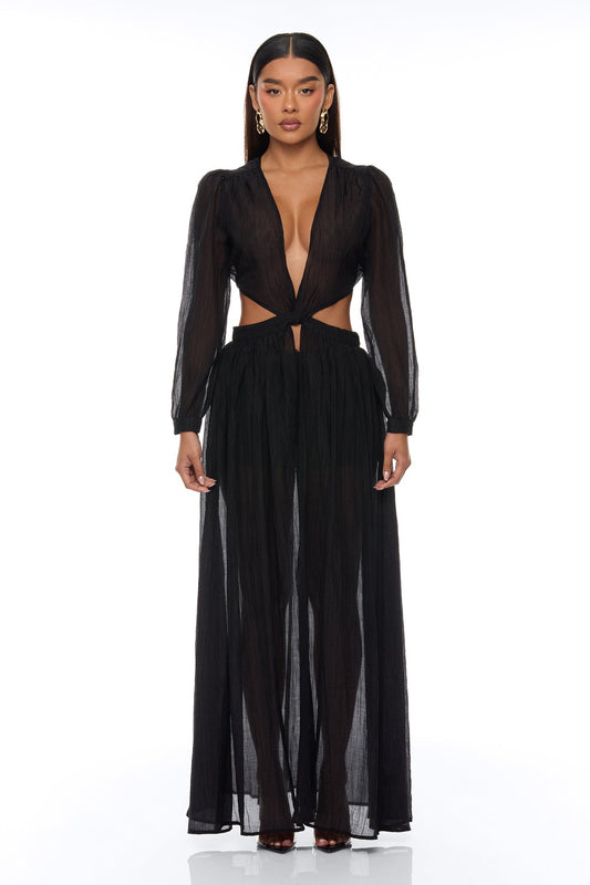 Hailey Flyaway Top Short Set - Black