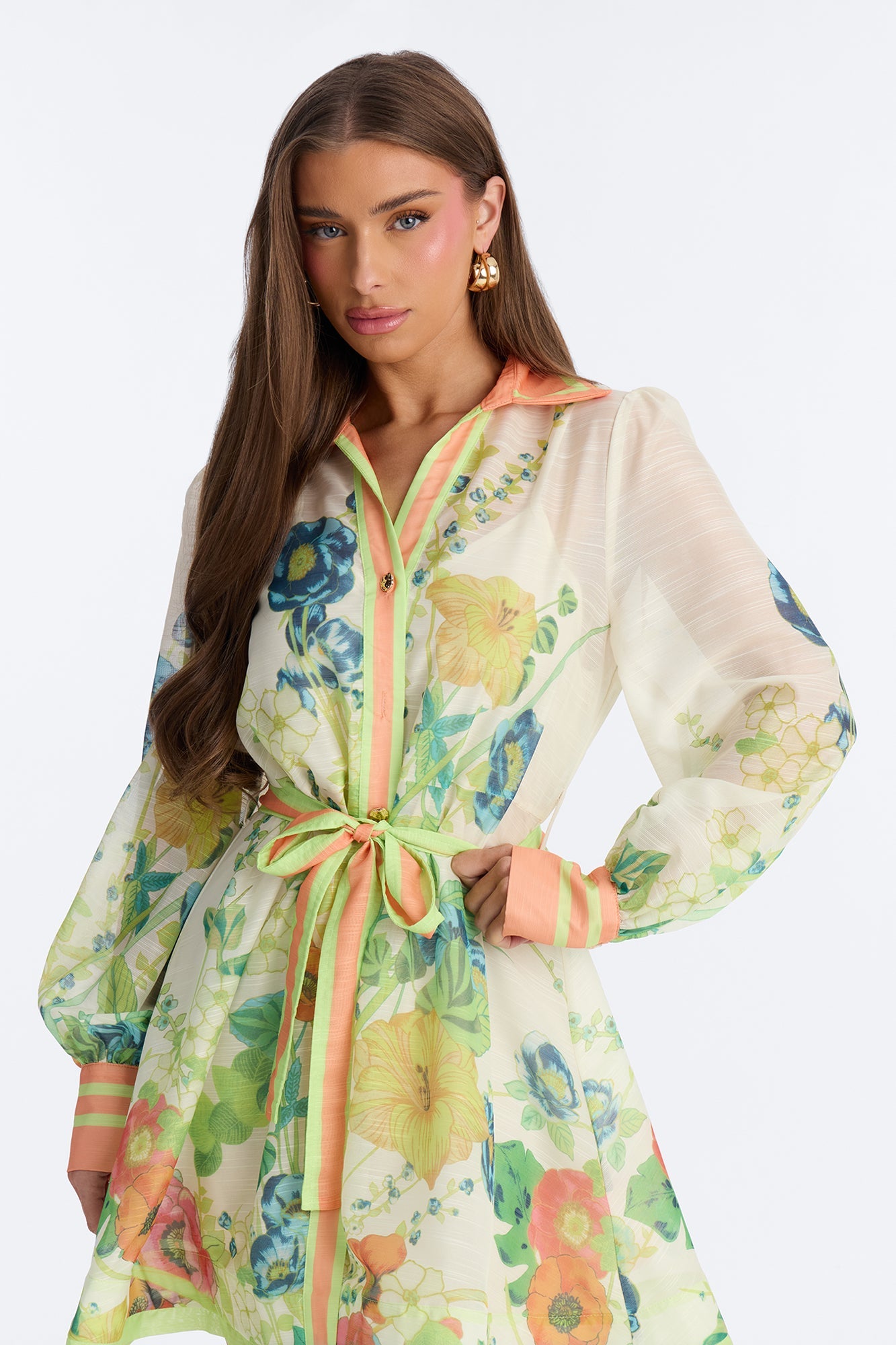 Old School Sweetie Floral Mini Dress - Green/combo