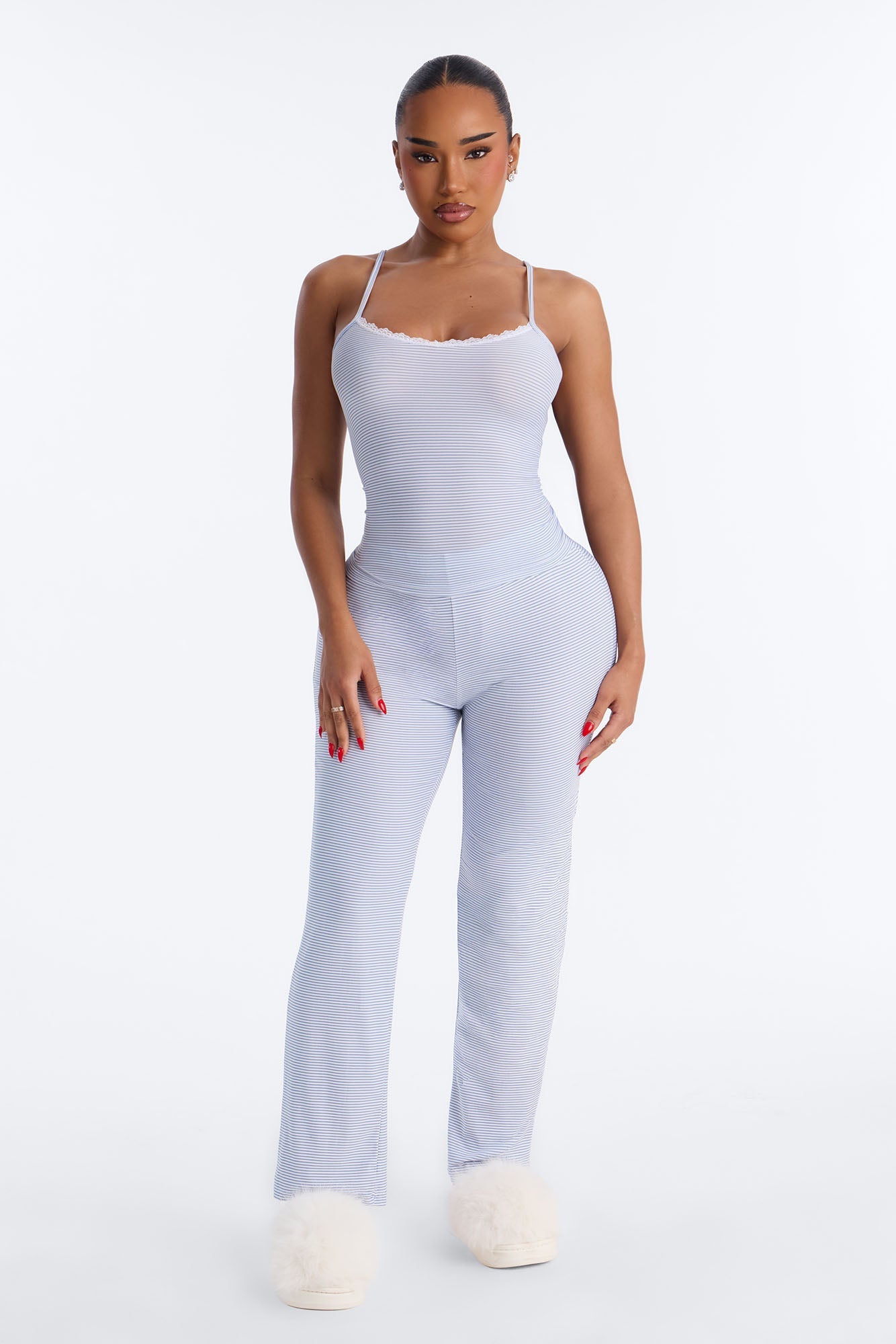 Stay Cozy PJ Pant Set - Light Blue