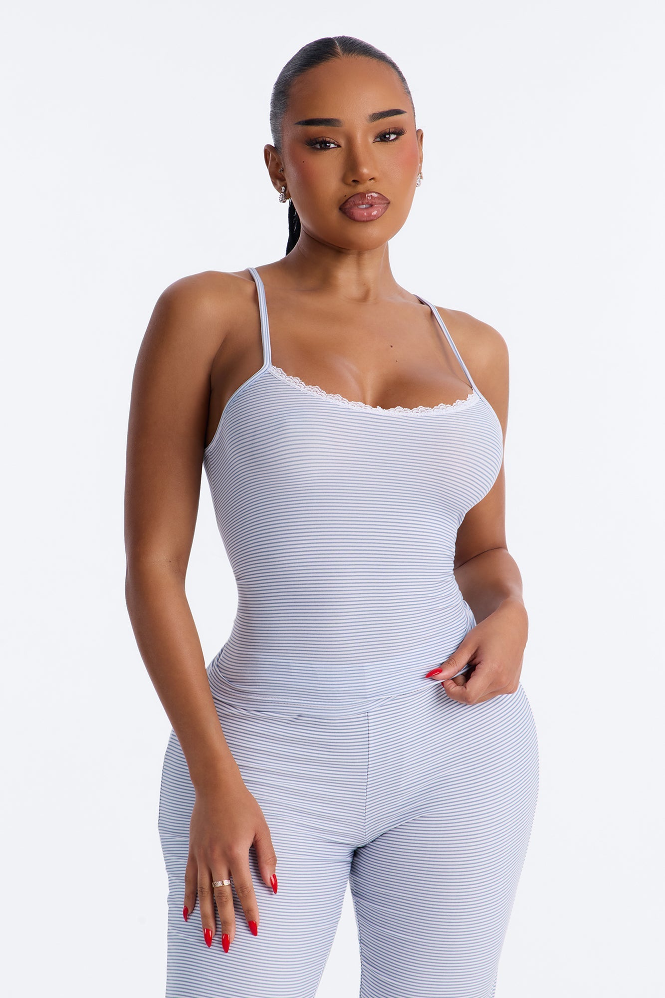 Stay Cozy PJ Pant Set - Light Blue