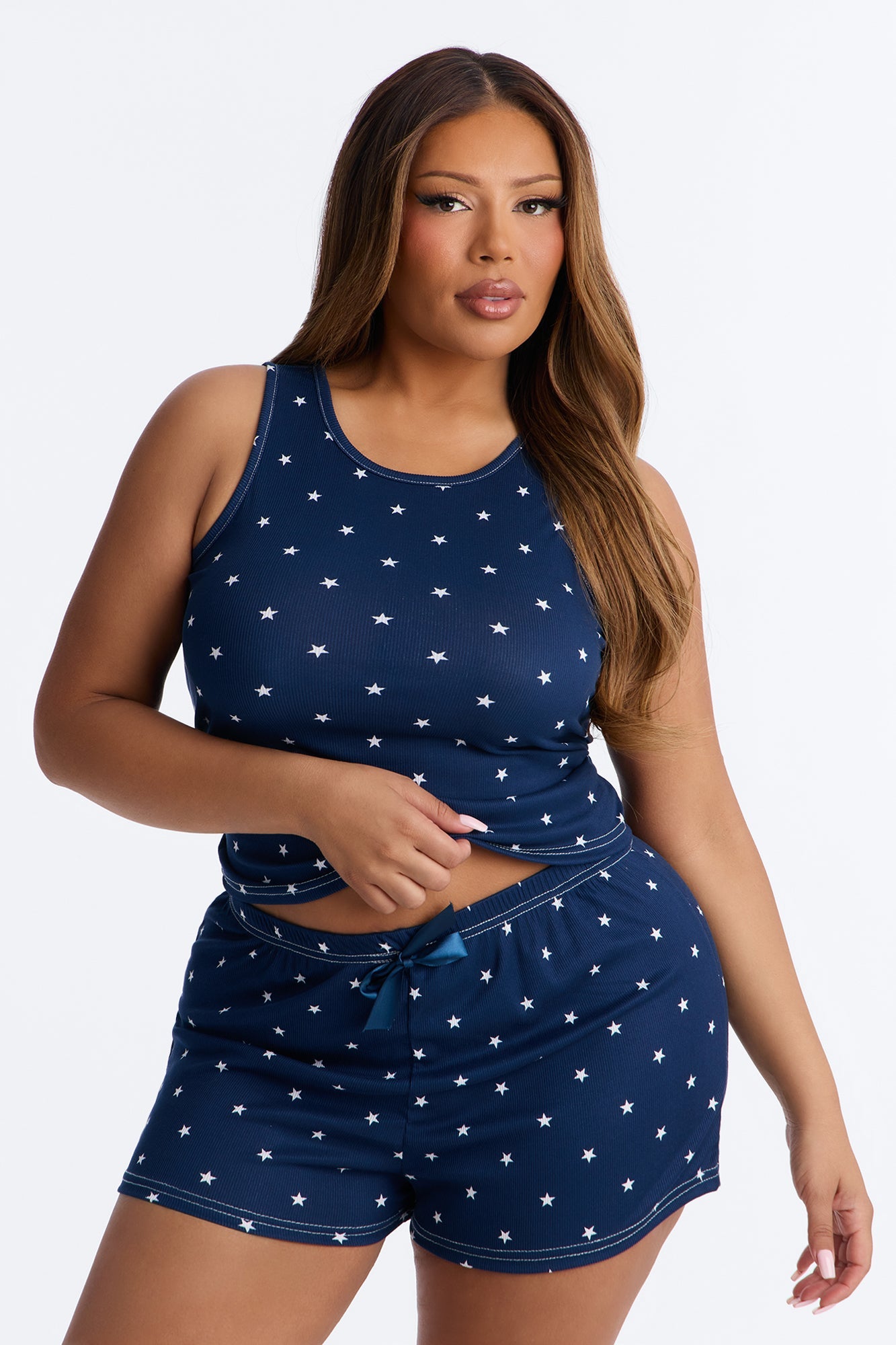 Looking Up At The Stars PJ Short Set - Navy