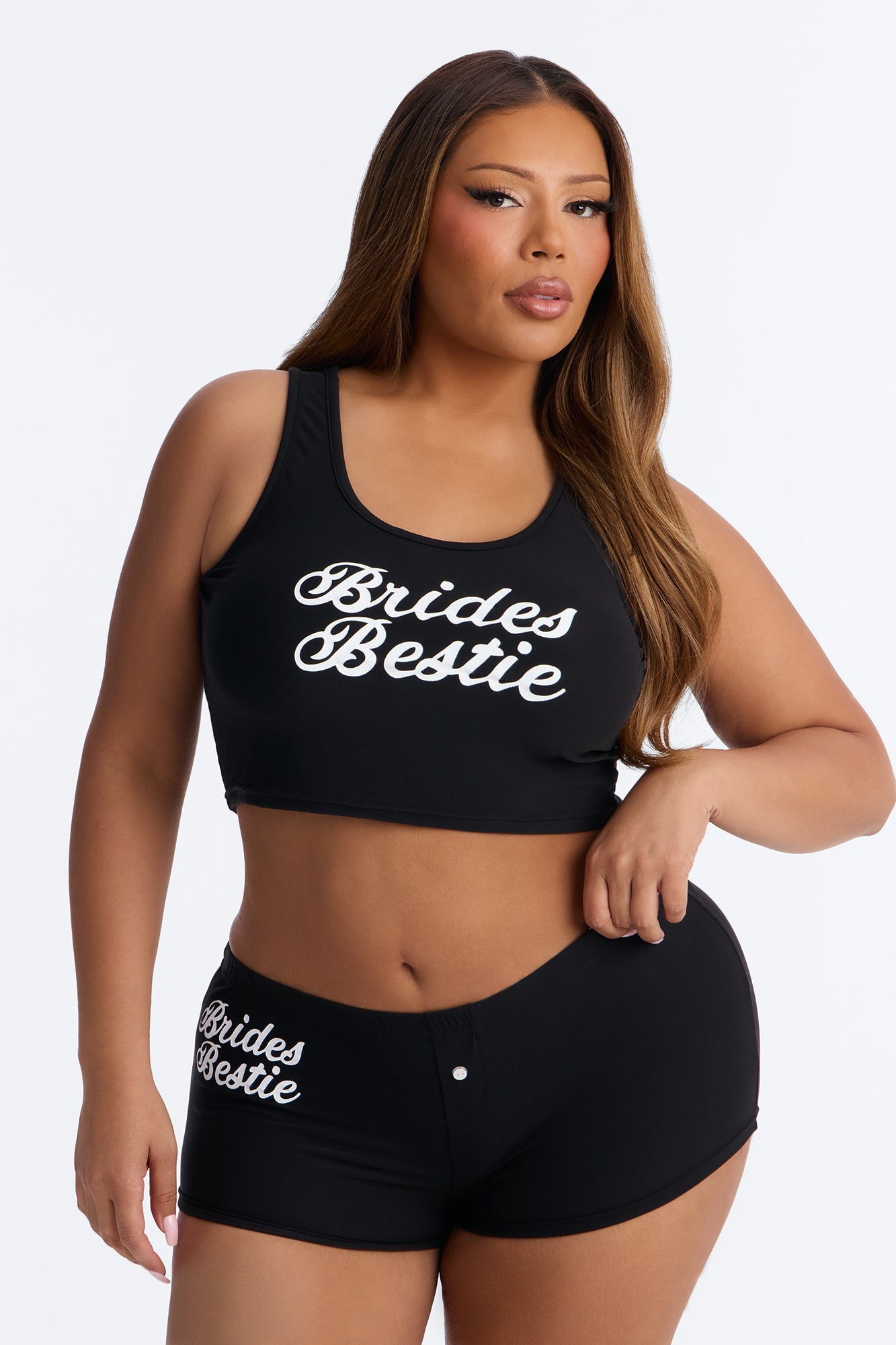 Brides Besties PJ Tank & Short Set - Black