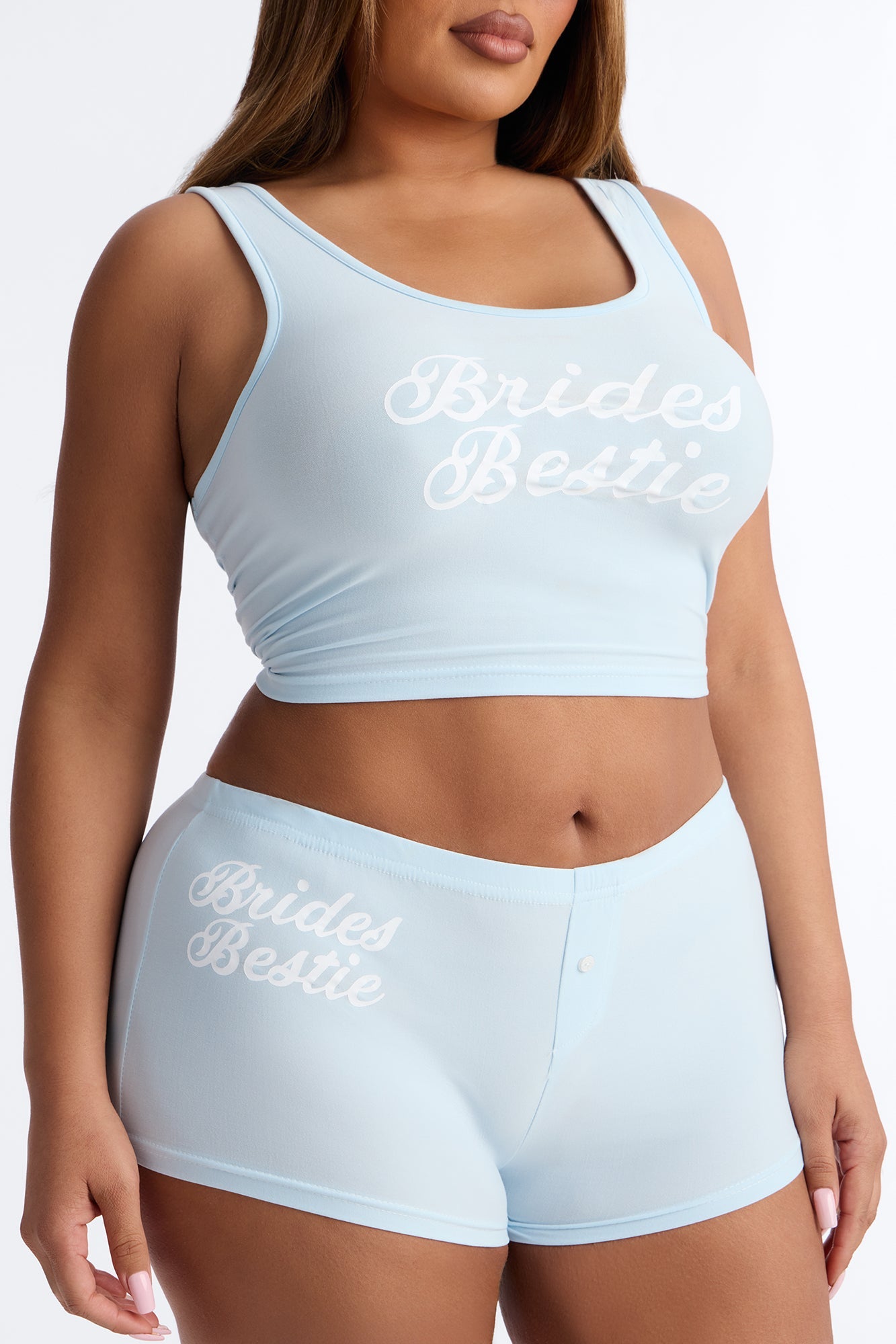 Brides Besties PJ Tank & Short Set - Light Blue